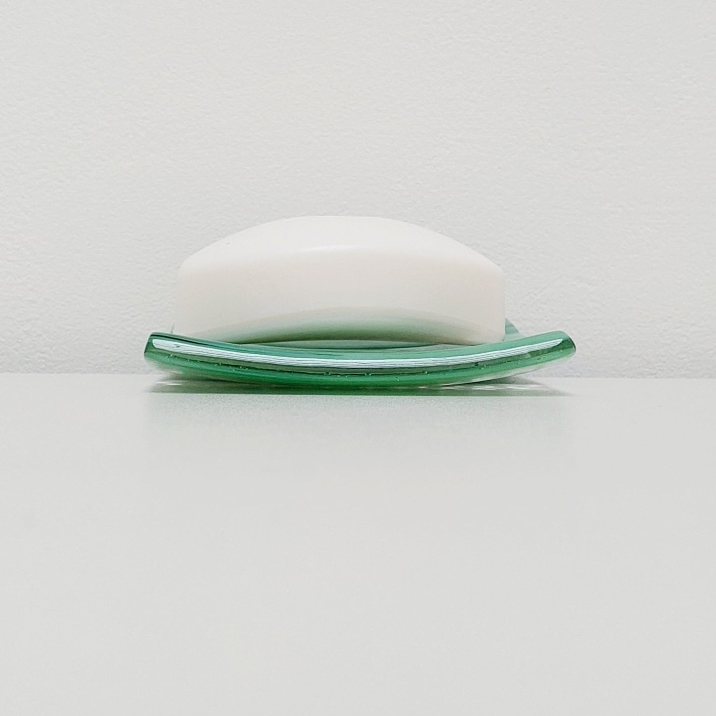 Spring in Grizedale Decorative Dish, Small Handmade Textured Green Glass Tray
