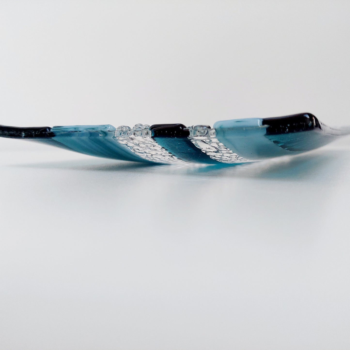 Sea Blue Textured Glass Plate, Coffee Table Centerpiece, Derwent Water Inspired