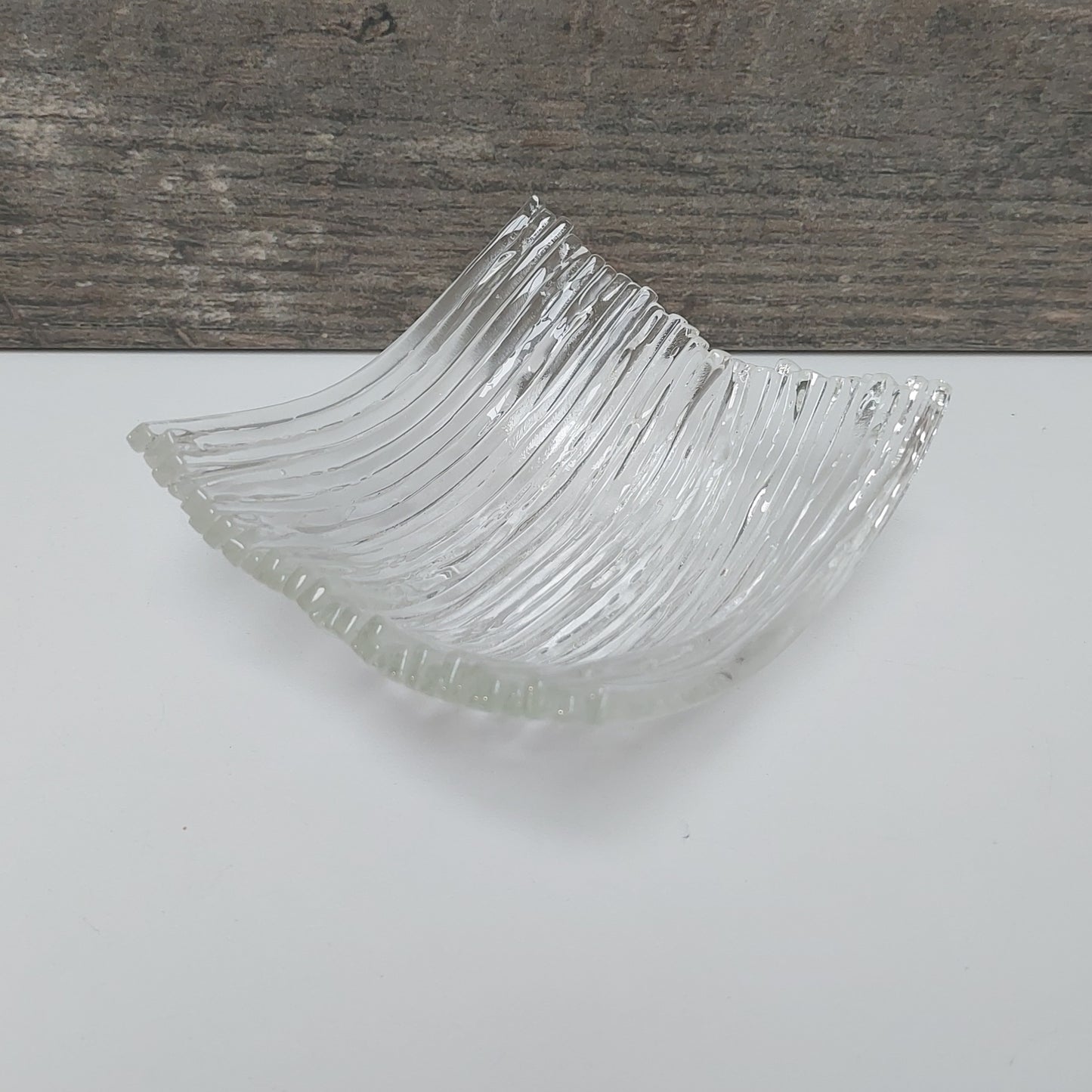 Clear Glass Art Trinket Dish