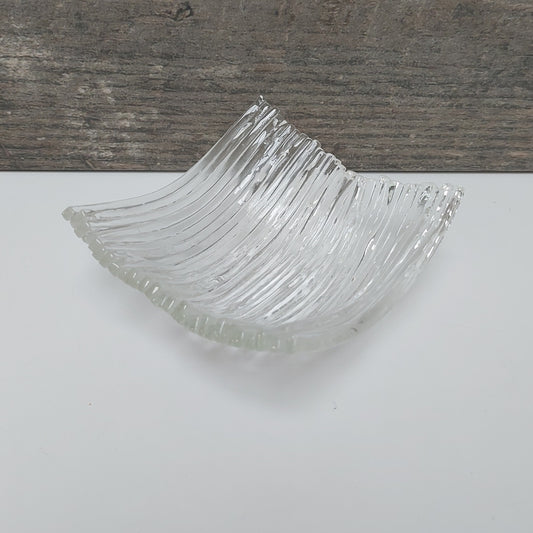 Clear Glass Art Trinket Dish