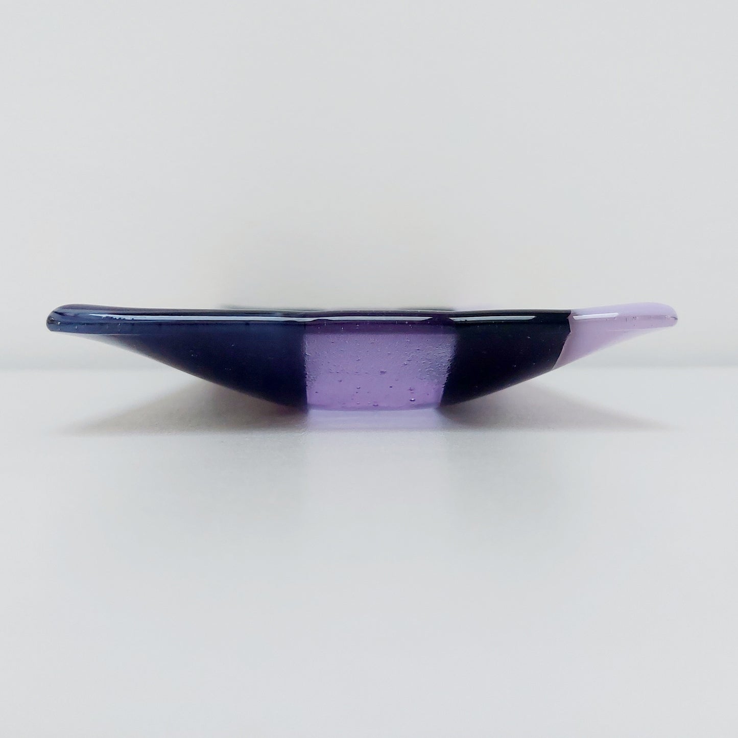 Midnight Glass Art Platter, Handmade Lilac and Purple Plate