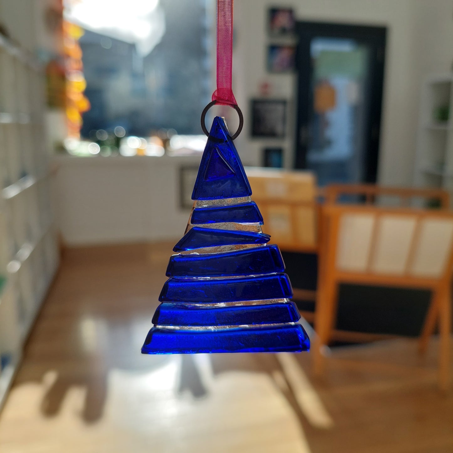 Handmade Cobalt Blue Glass Tree