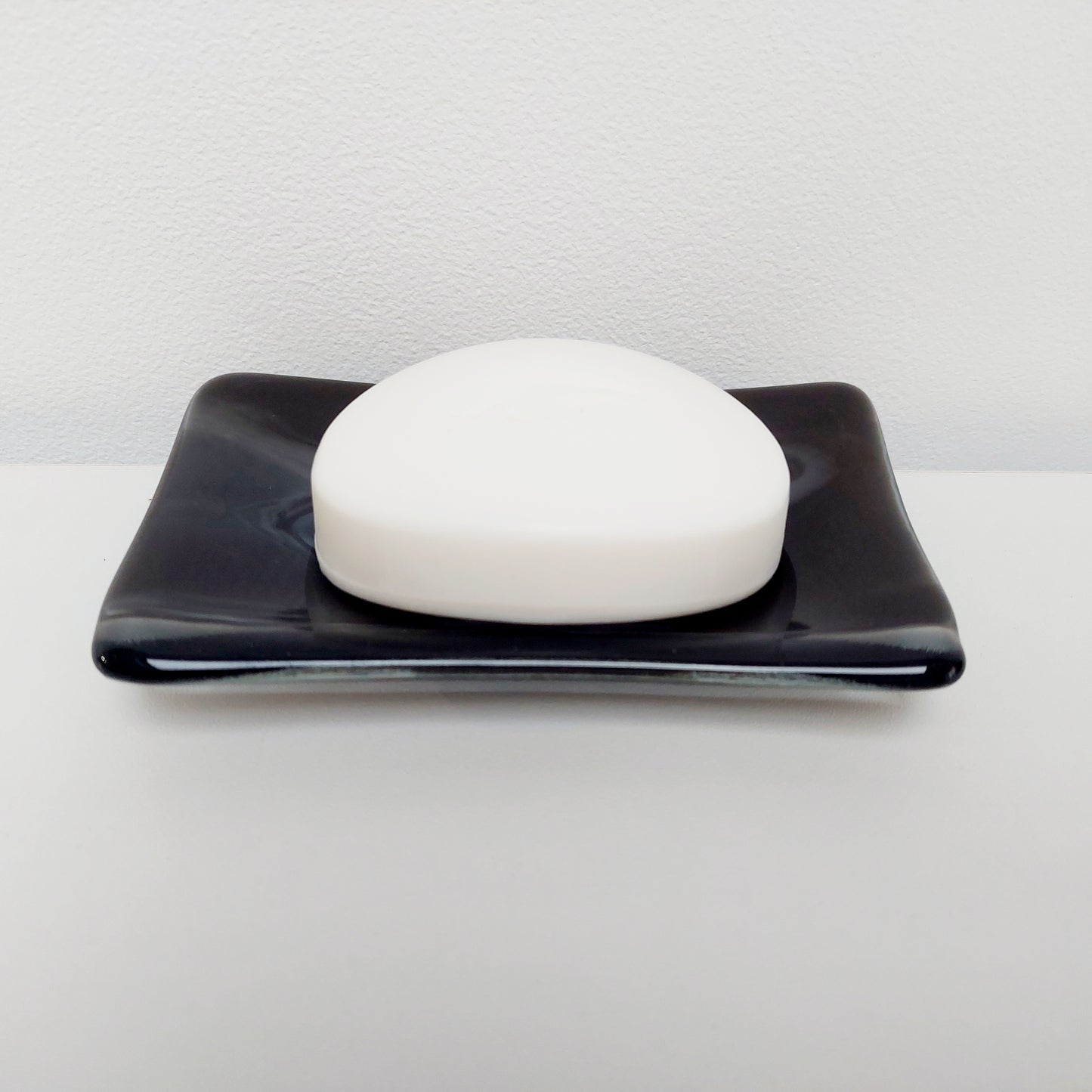 Artisan Grey Glass Soap Dish Handcrafted in the Lake District