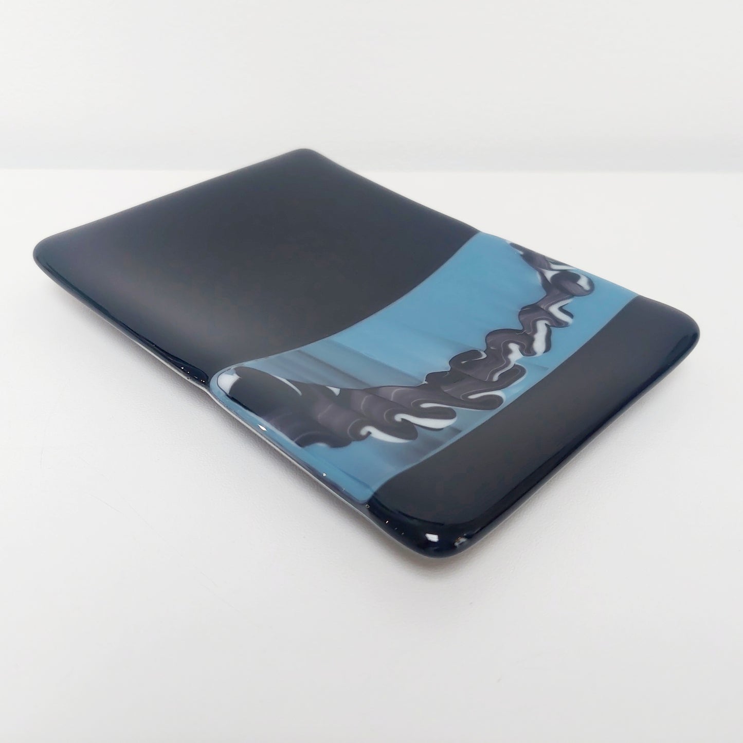 Black & Blue Graffiti Glass Dish