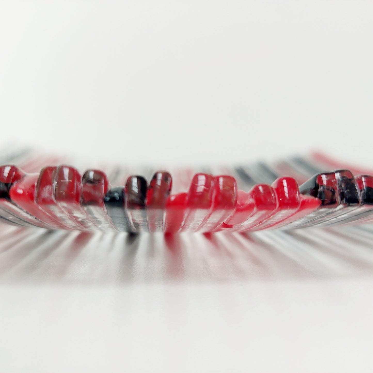 Red and Black Textured Glass Plate