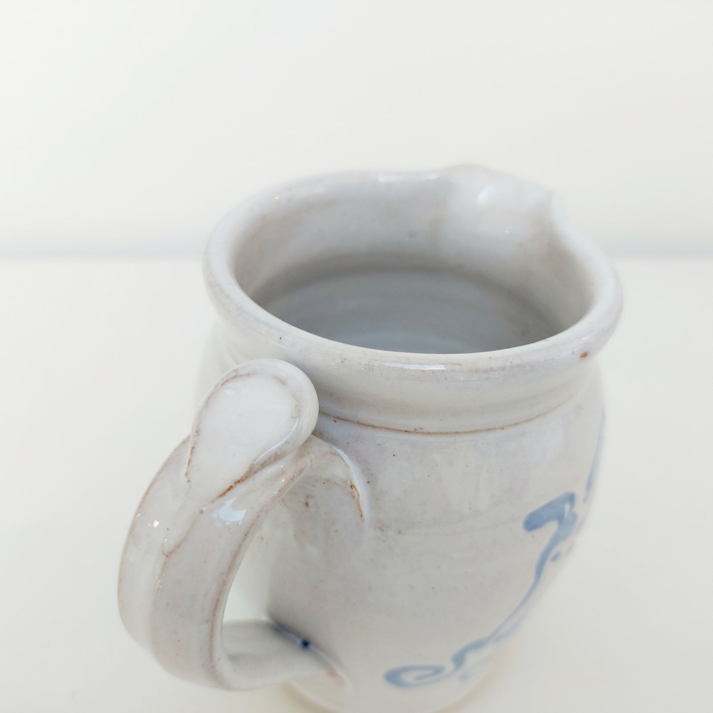 Blue & White Pottery Milk Jug with Dragon Motif