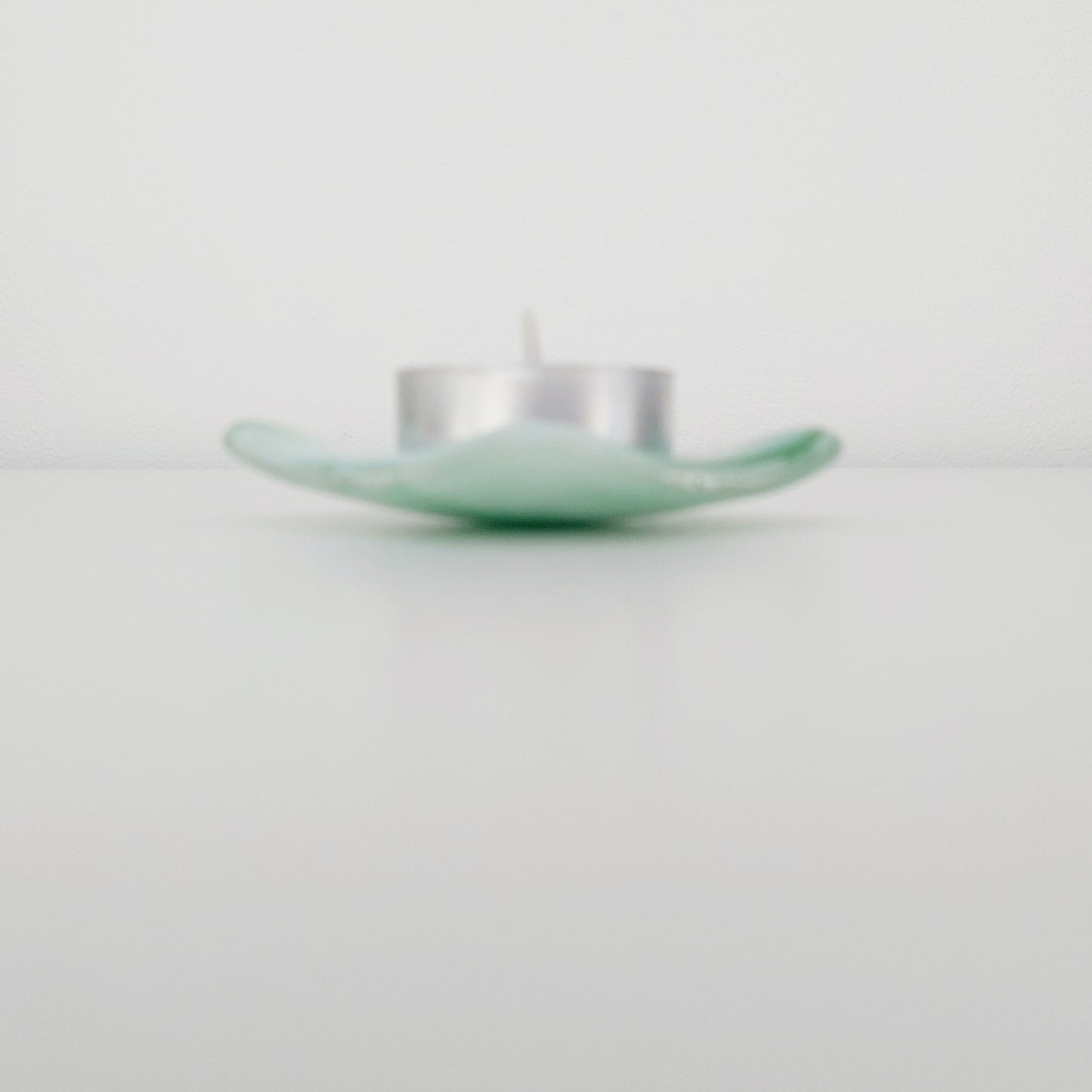 Prelude to Spring Ring Bowl, Small Light Green Glass Art Trinket Dish