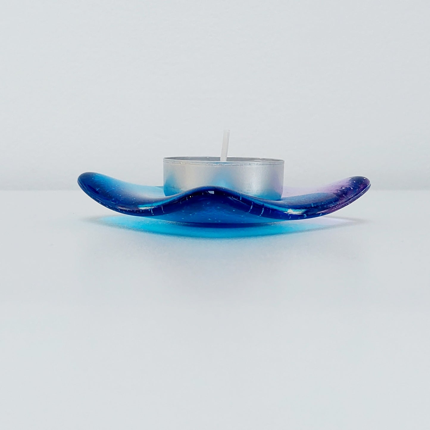 Turquoise & Lilac Glass Ring Dish, Small Bedside Table Trinket Dish