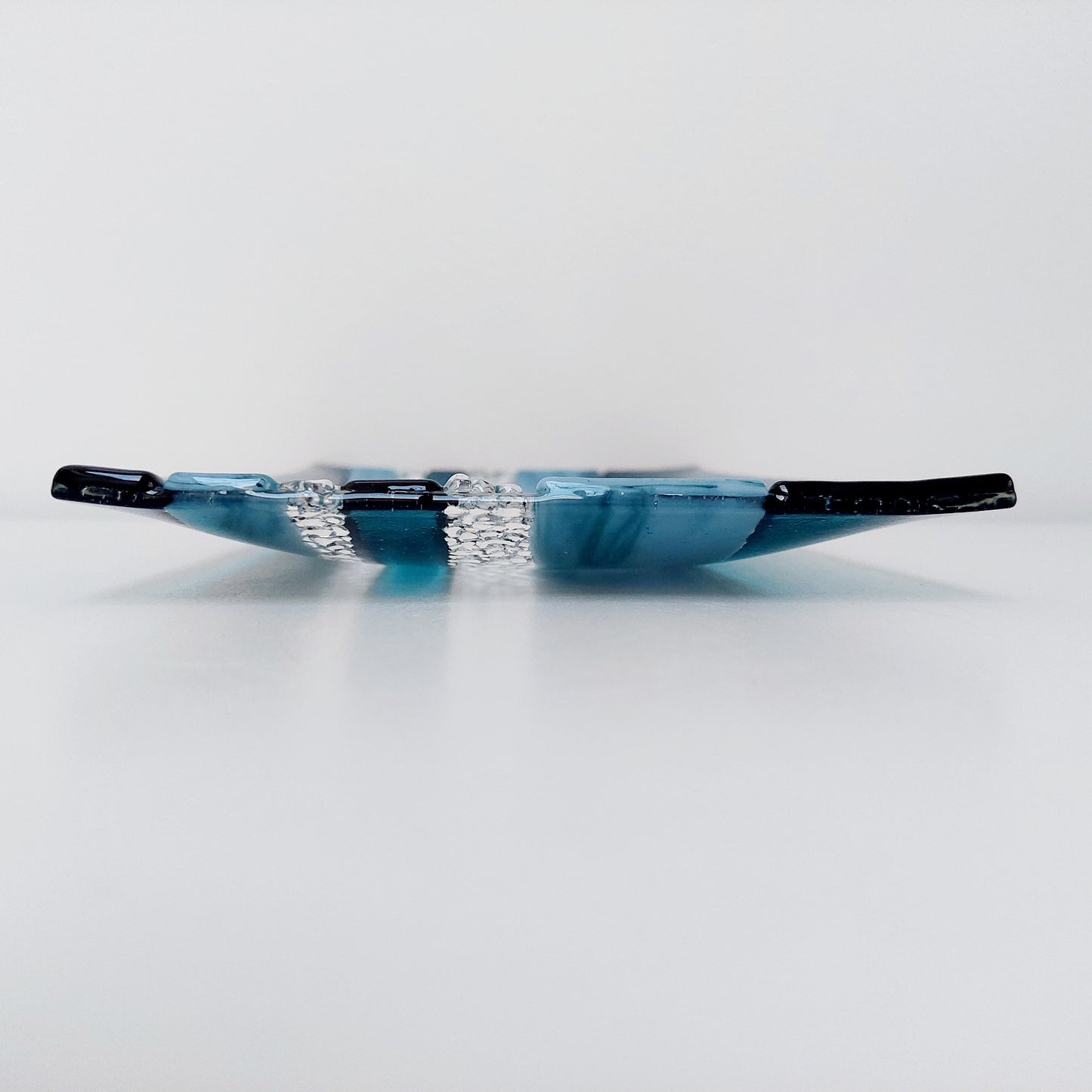 Sea Blue Textured Glass Plate, Coffee Table Centerpiece, Derwent Water Inspired