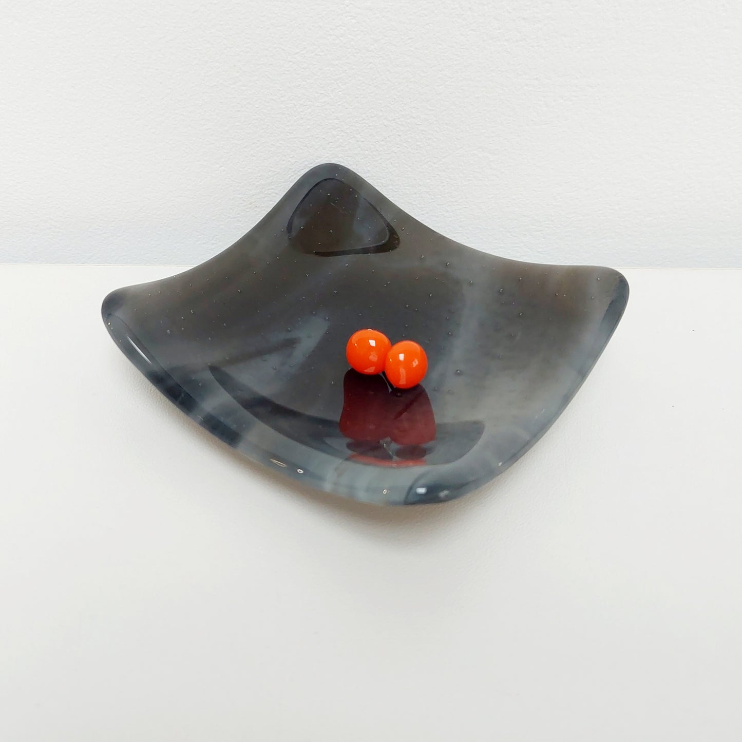 Stone Grey Glass Trinket Bowl