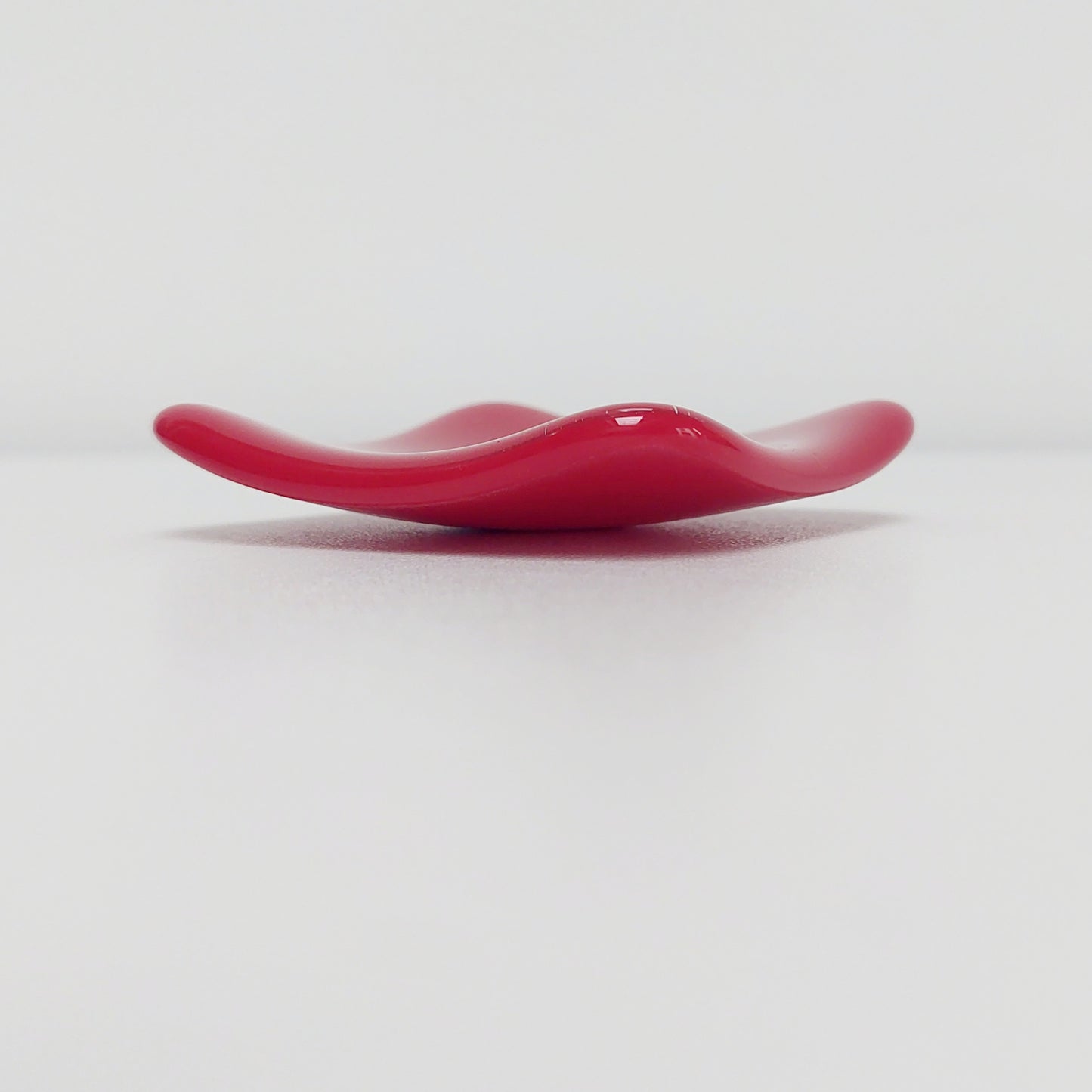 Cherry Red Glass Heart Ring Dish, Handmade Fused Glass Trinket Dish