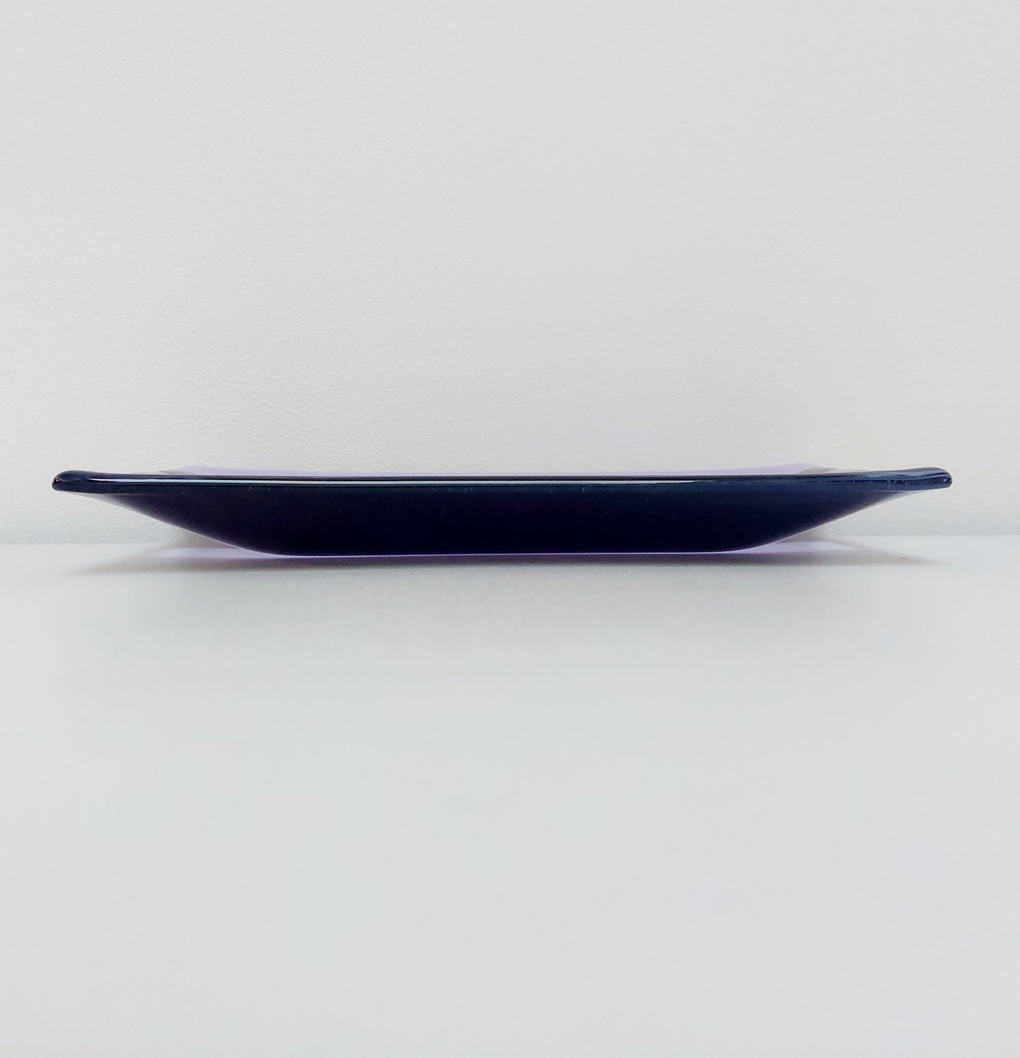 Midnight Glass Art Platter, Handmade Lilac and Purple Plate