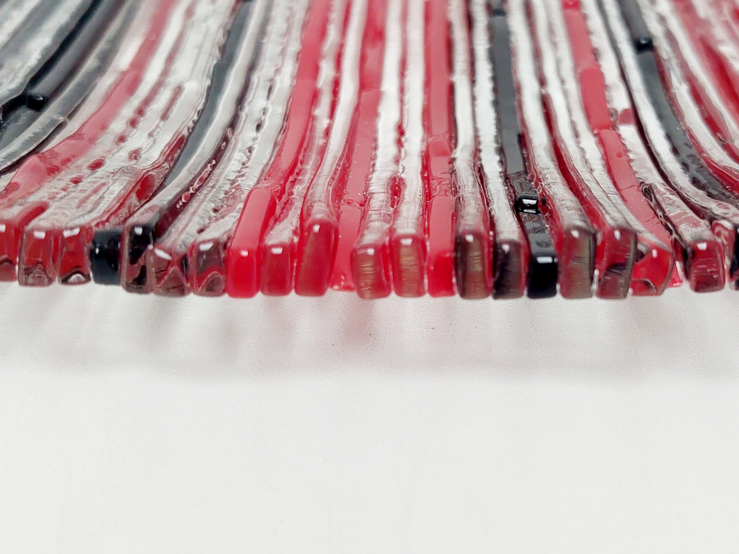 Red and Black Textured Glass Plate
