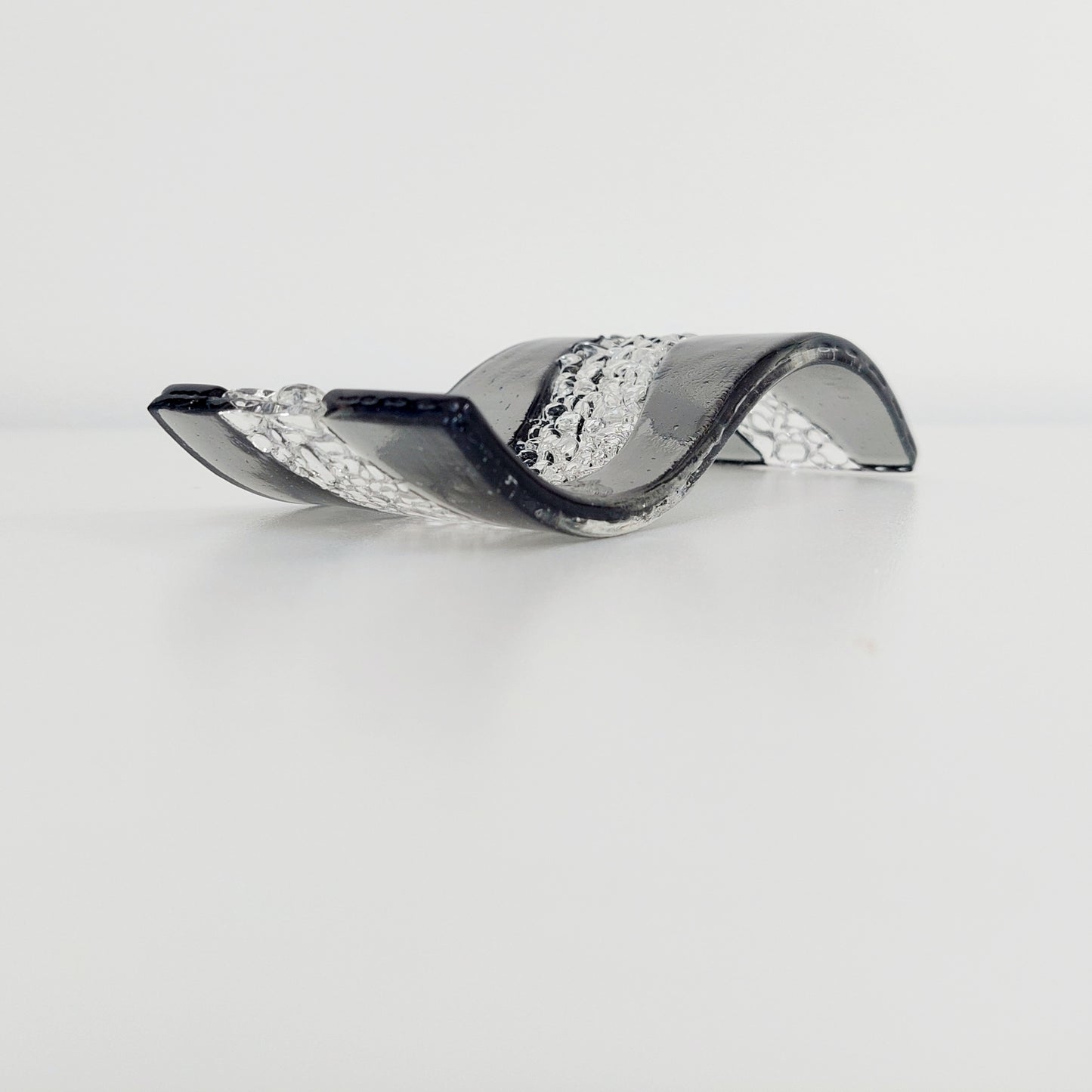 Small Silver Grey Glass Wave
