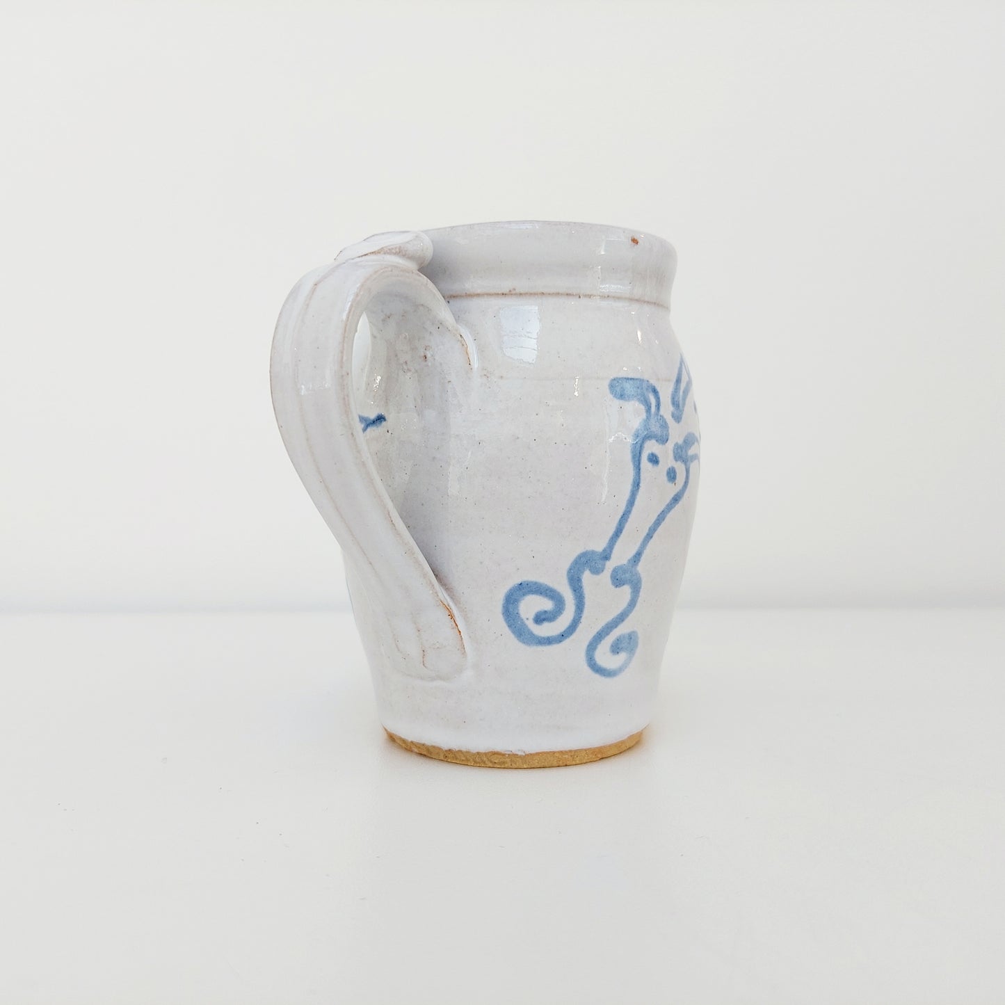 Blue & White Pottery Milk Jug with Dragon Motif