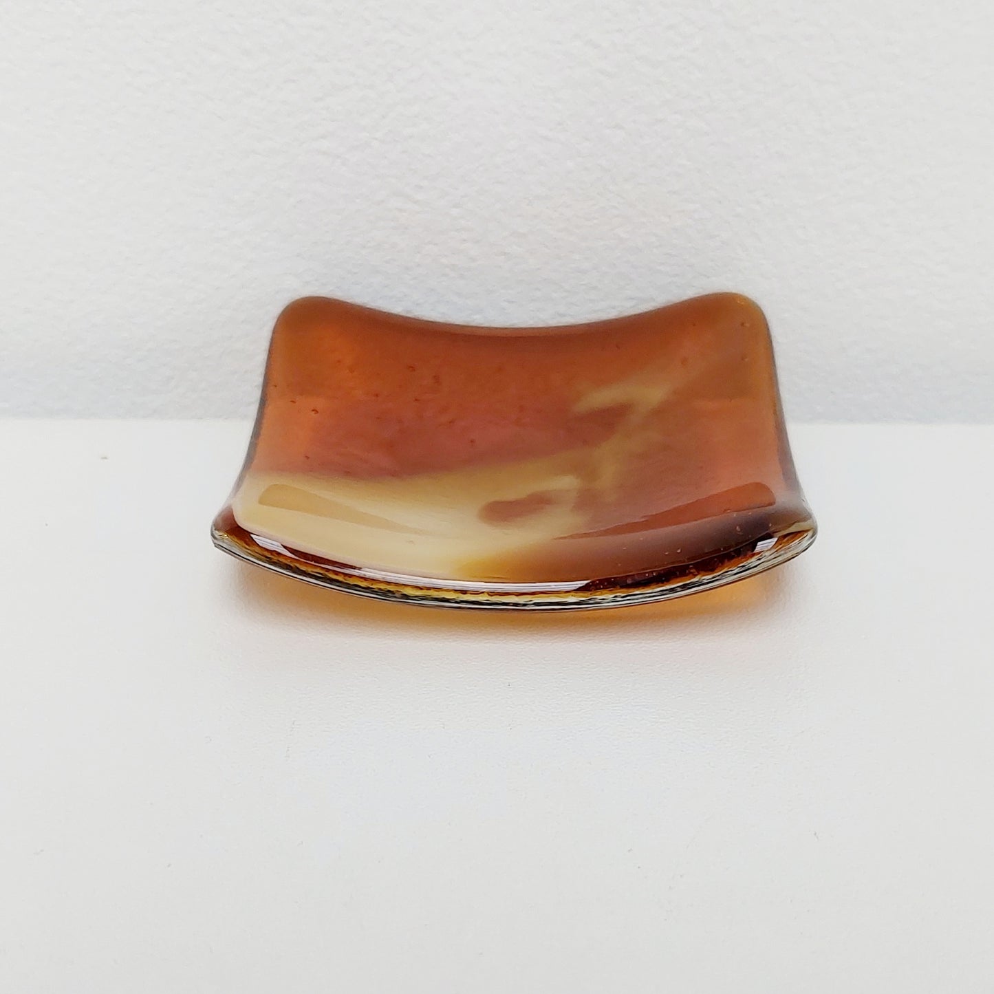 Amber Glass Art Ring Dish