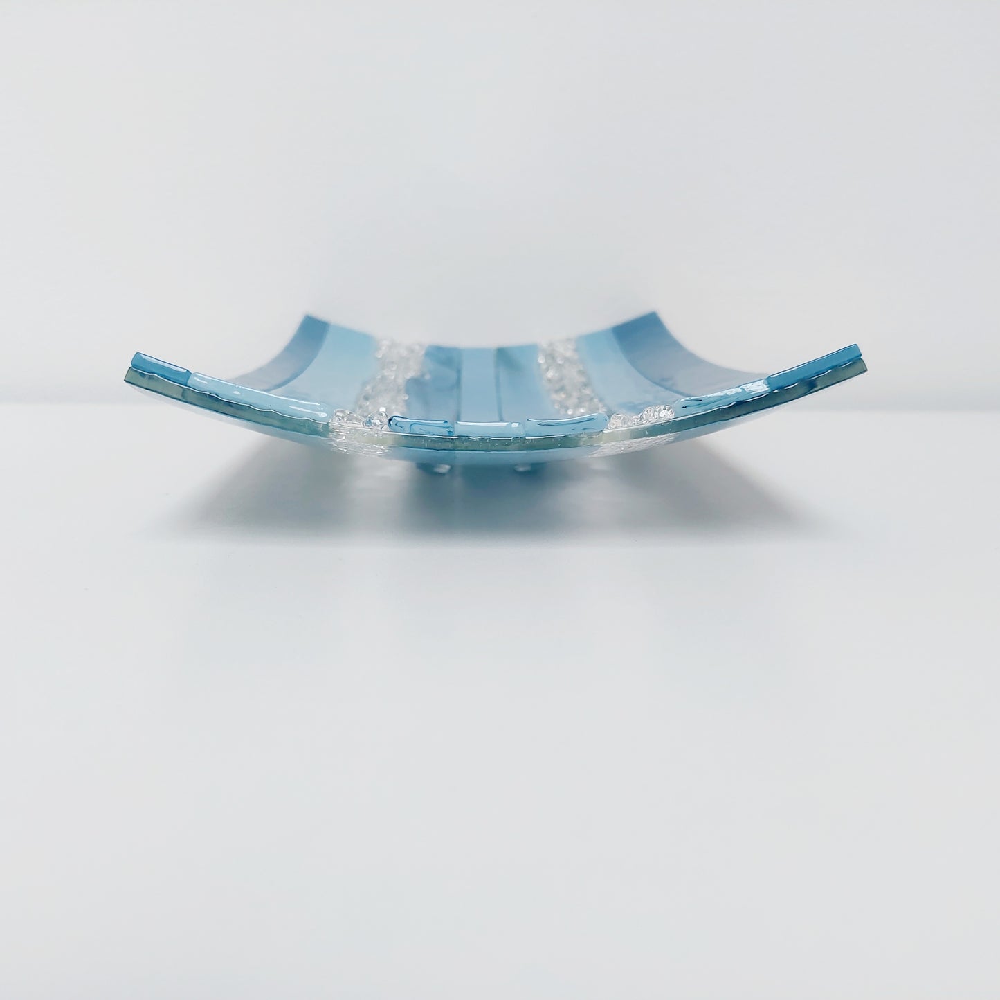 Marine Blue Glass Art Plate, Artisanal Coffee Table Centrepiece