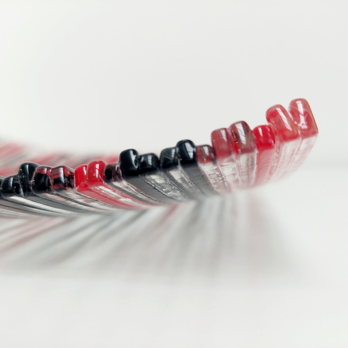 Red and Black Textured Glass Plate