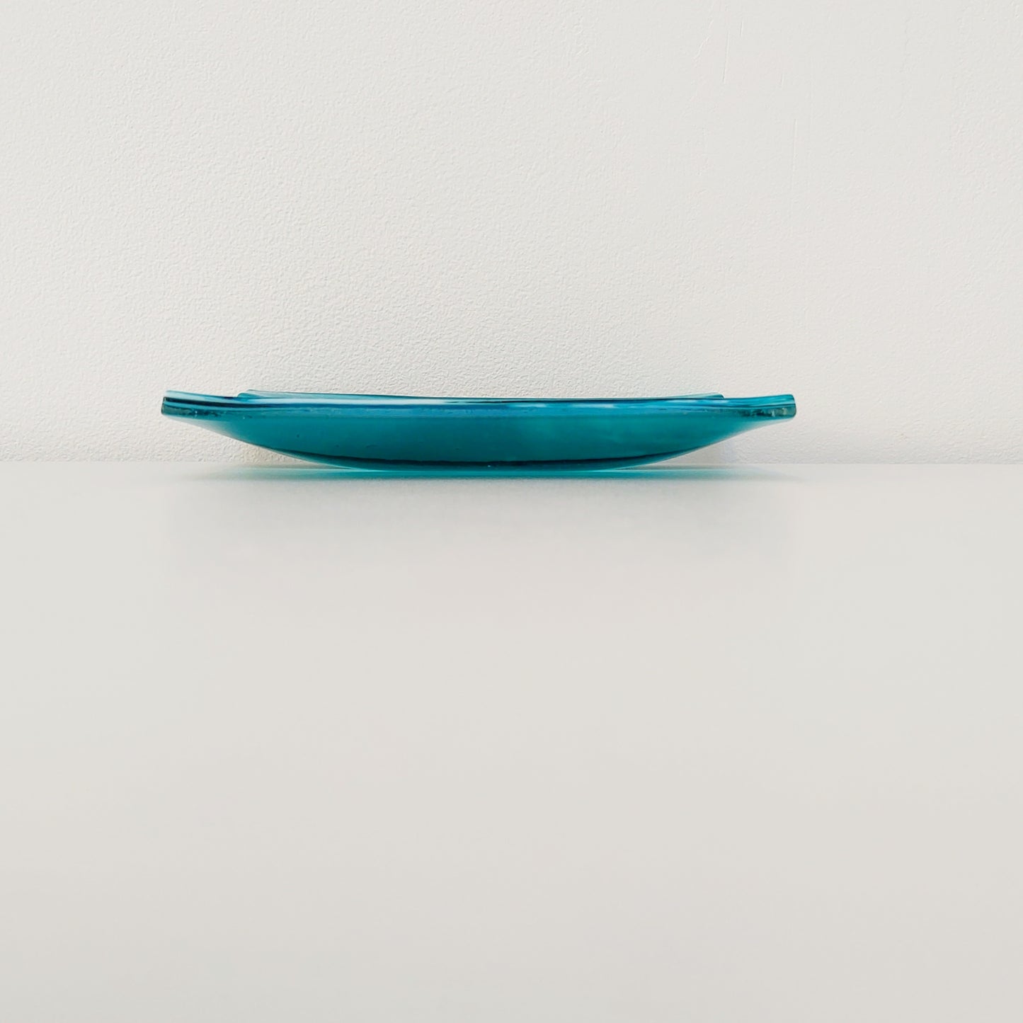 Aqua & Teal Glass Art Plate, Handmade Textured Soap Tray