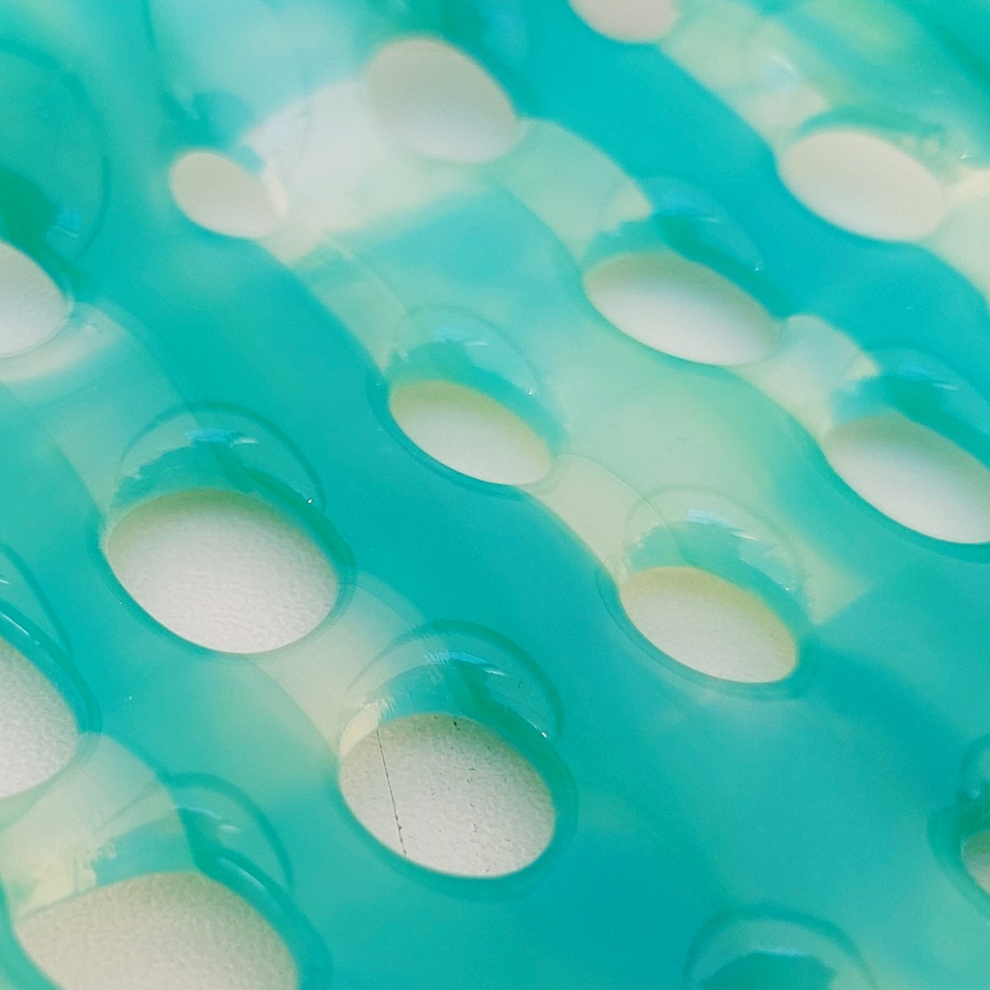 Rydal Water Glass Soap Dish with Holes, Handcrafted Light Green Soap Tray