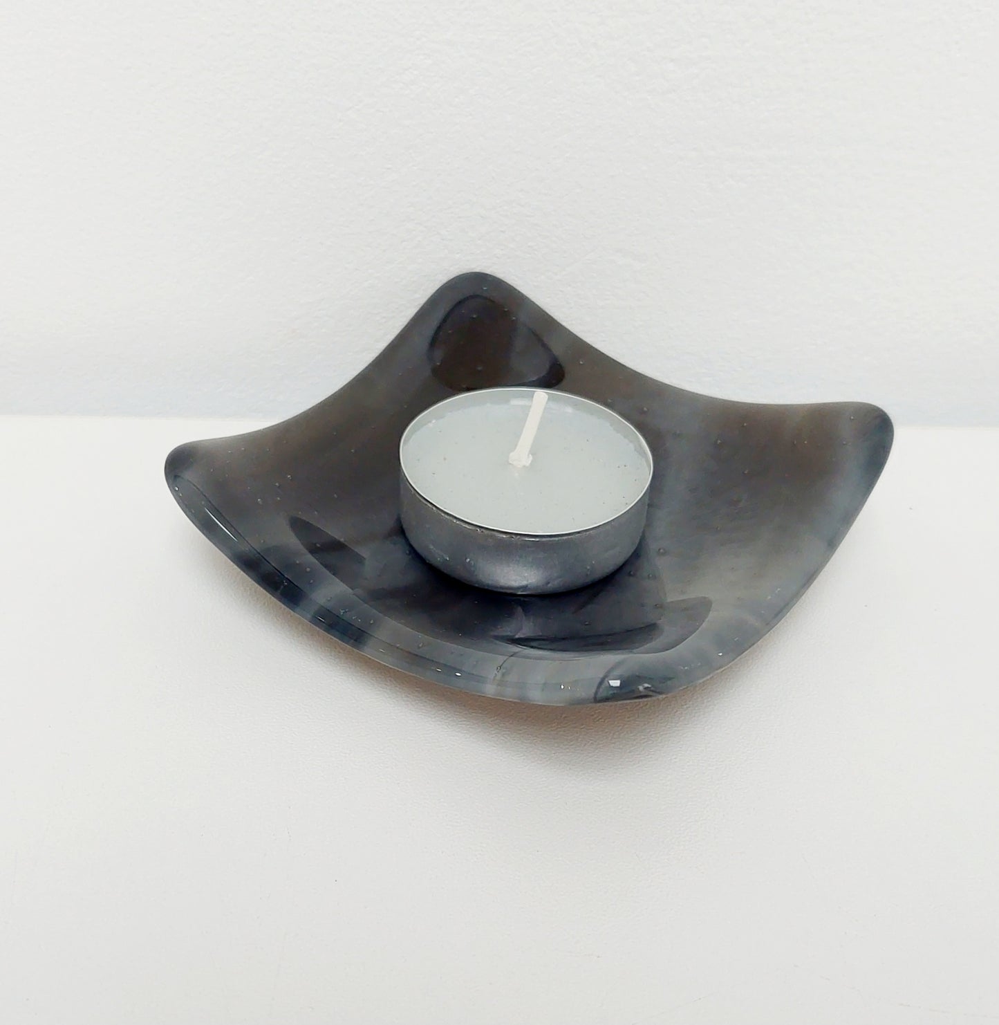 Stone Grey Glass Trinket Bowl