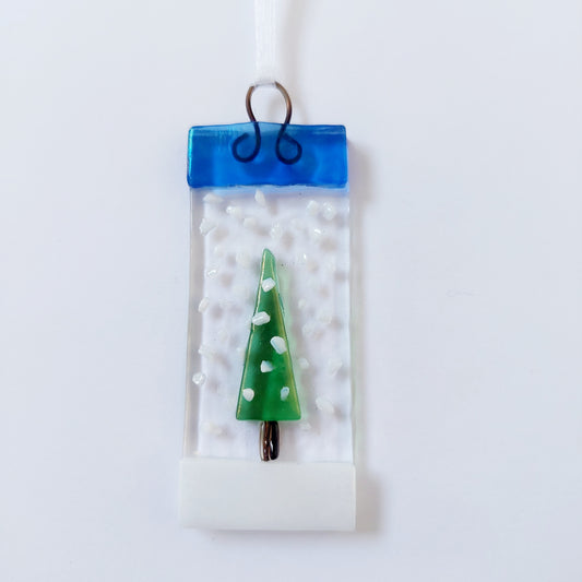 Snow in Grizedale Forest Christmas Tree Ornament