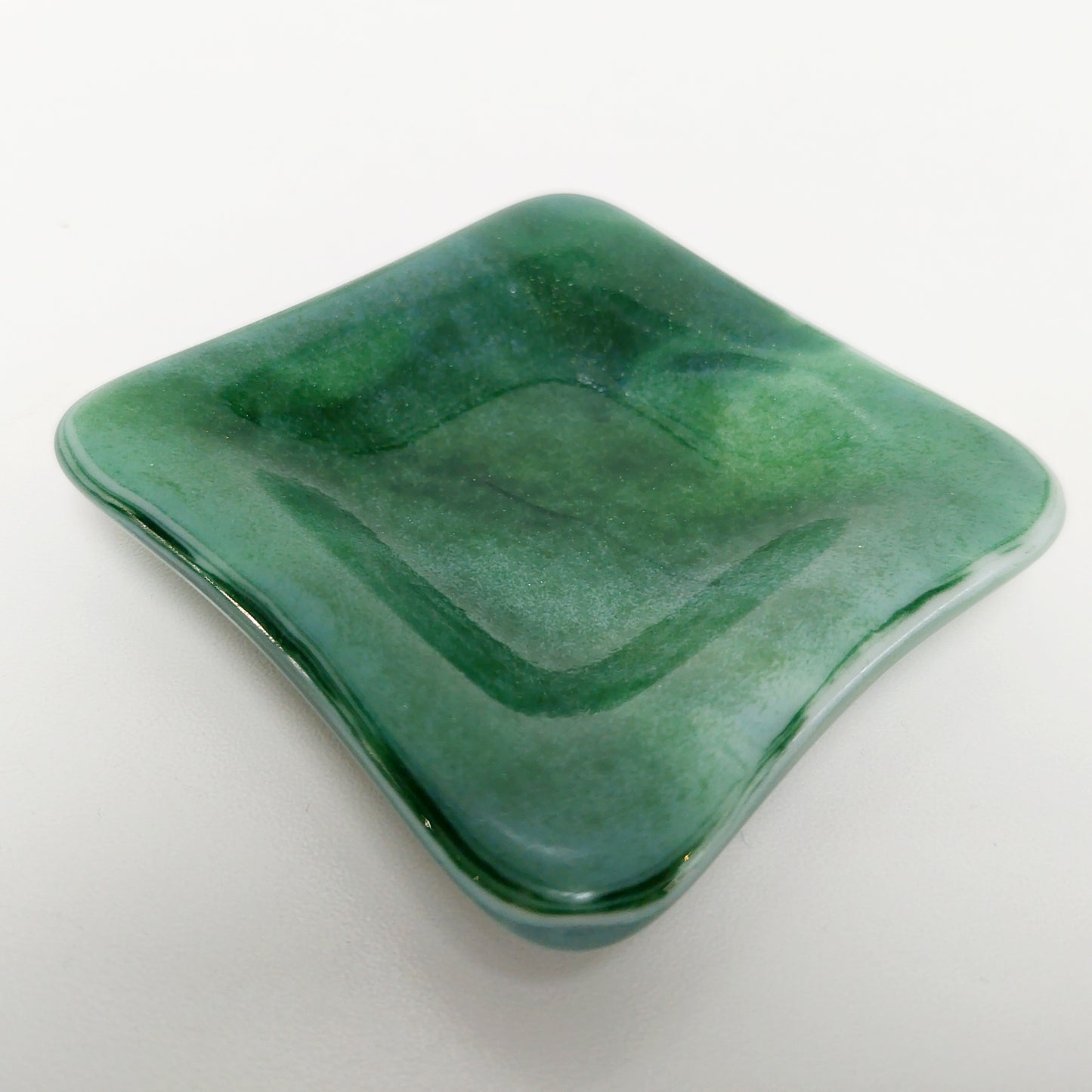 Summer on the Fells Ring Bowl, Small Aventurine Green Glass Trinket Dish