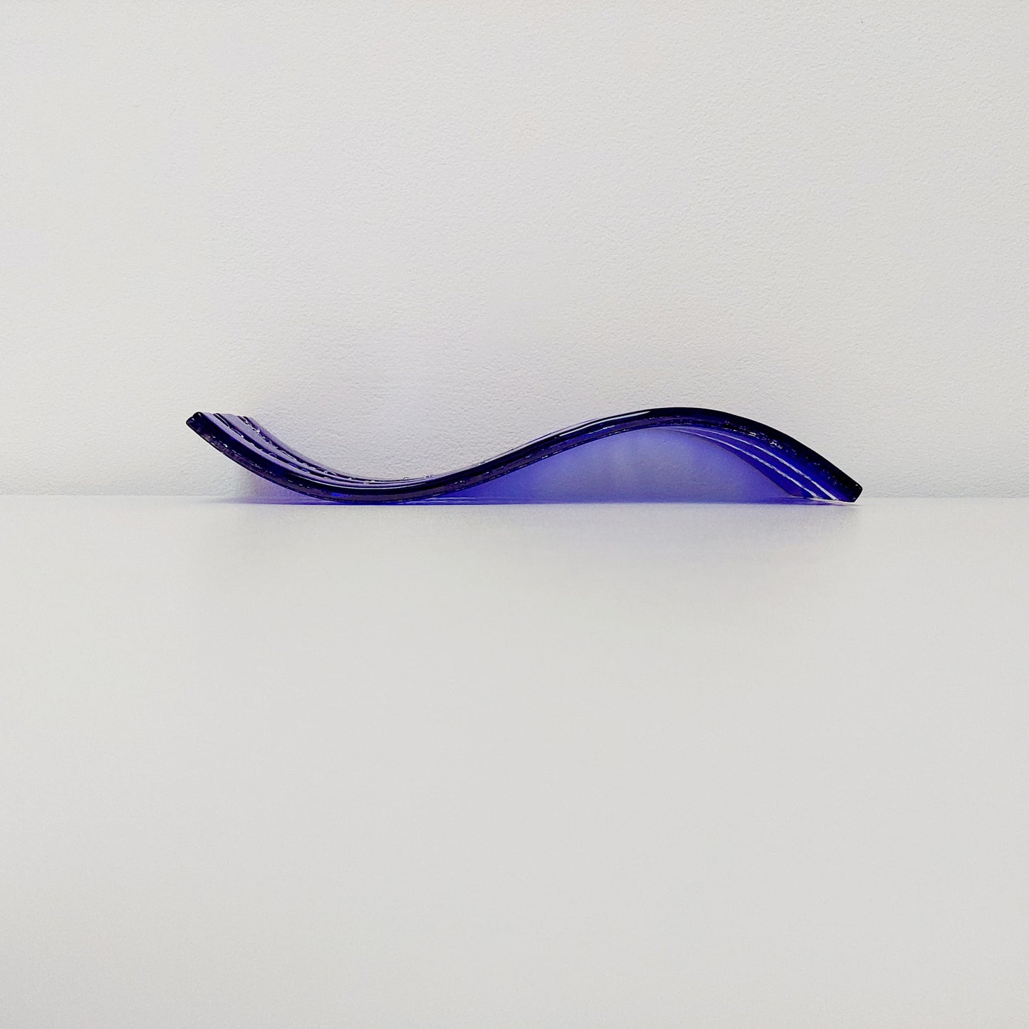 Handmade Cobalt Blue Glass Wave, Lake District Inspired Sculpture