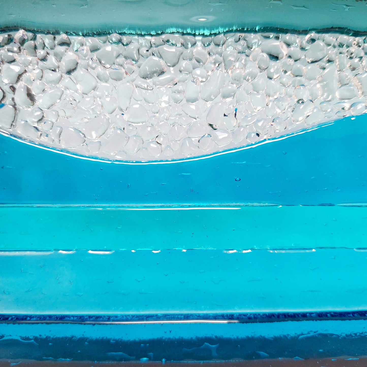 Turquoise & Aqua Framed Glass Picture - Derwent Water Inspired