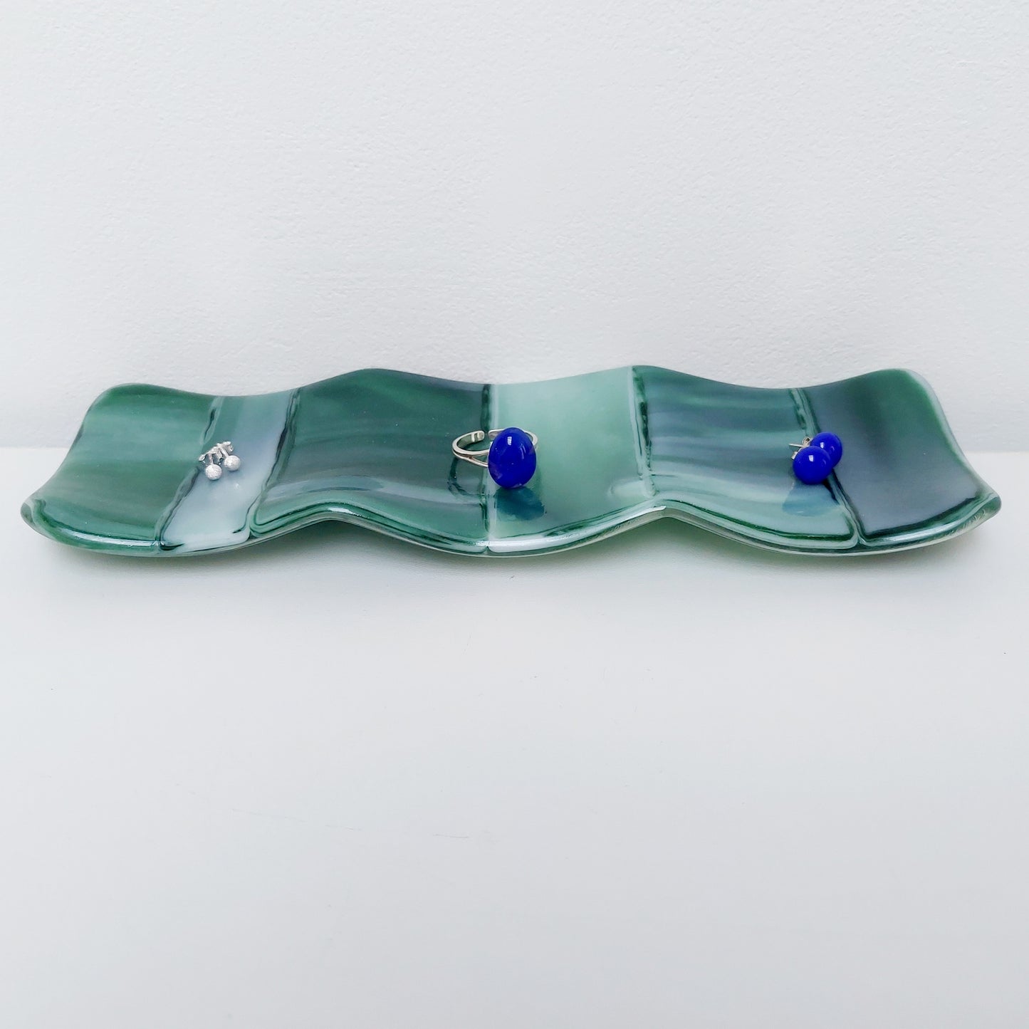 Aventurine Green Glass Tealight Stand, Summer on the Fells Collection