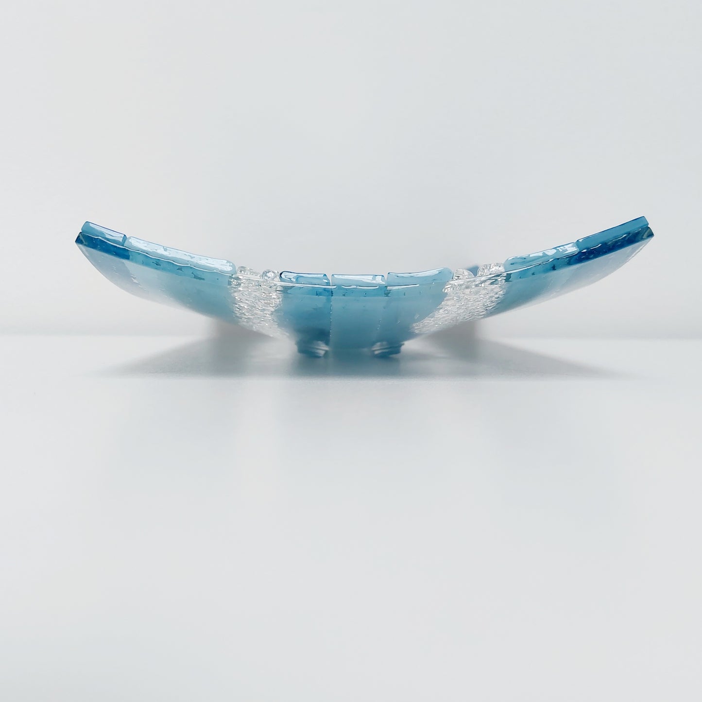 Marine Blue Glass Art Plate, Artisanal Coffee Table Centrepiece
