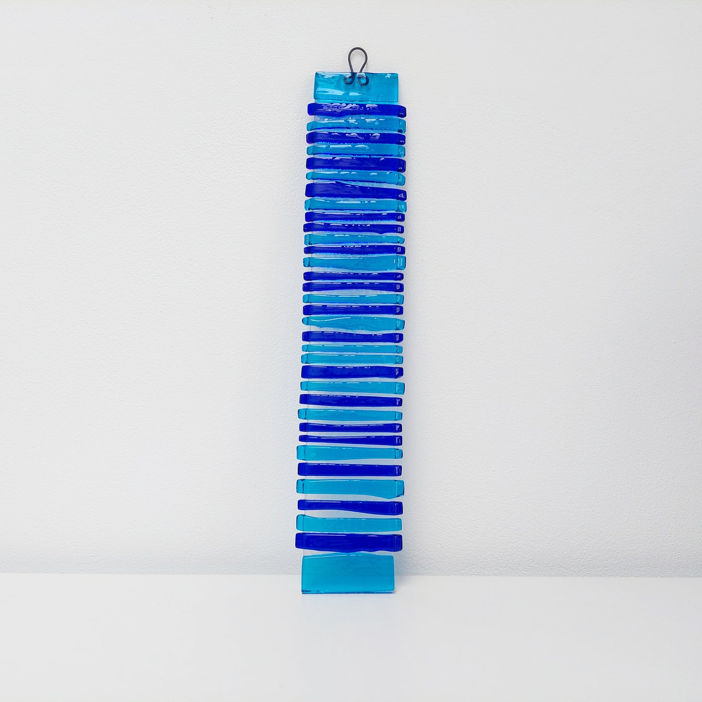 Abstract Turquoise and Cobalt Blue Glass Suncatcher