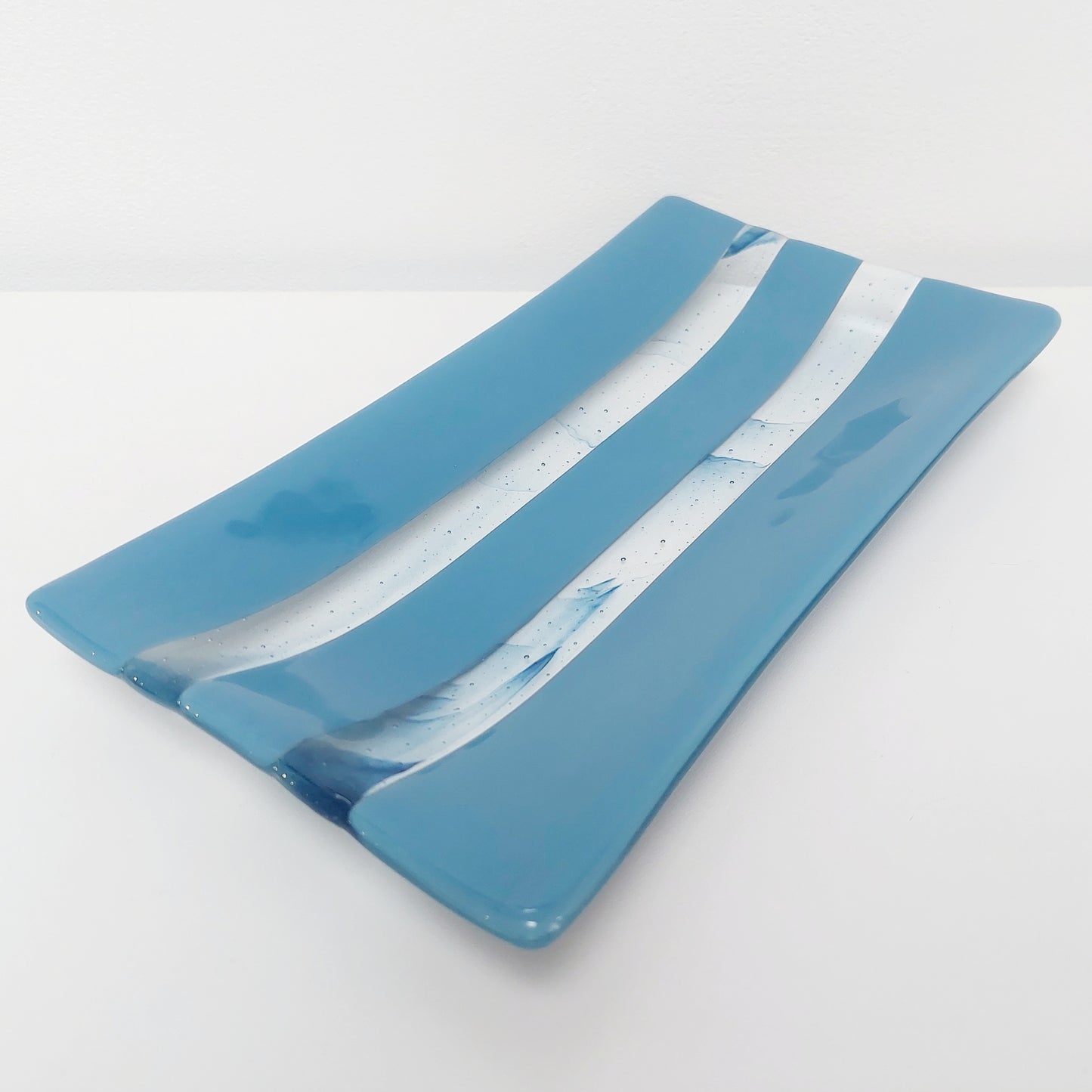 Coniston Blue Glass Art Plate