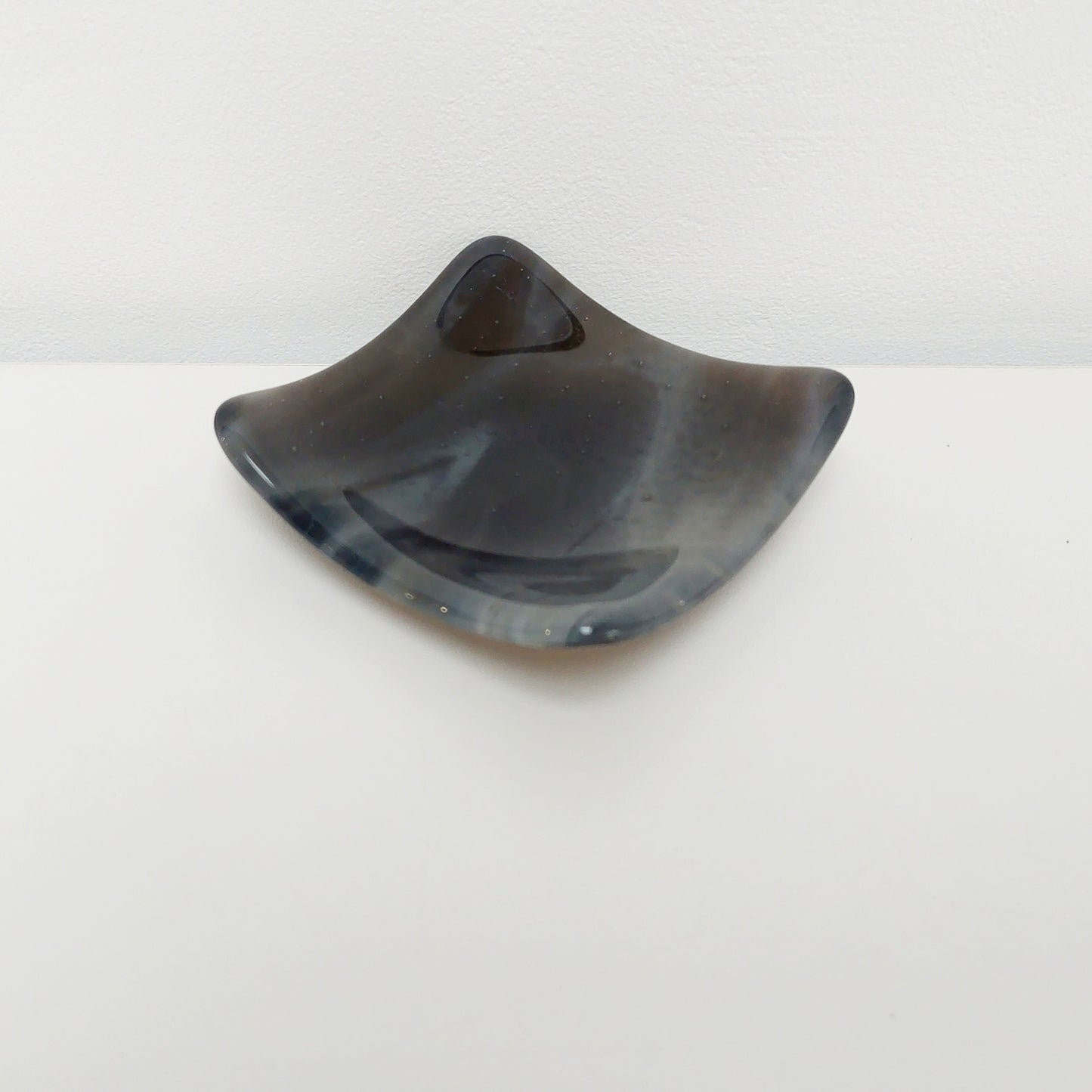 Stone Grey Glass Trinket Bowl