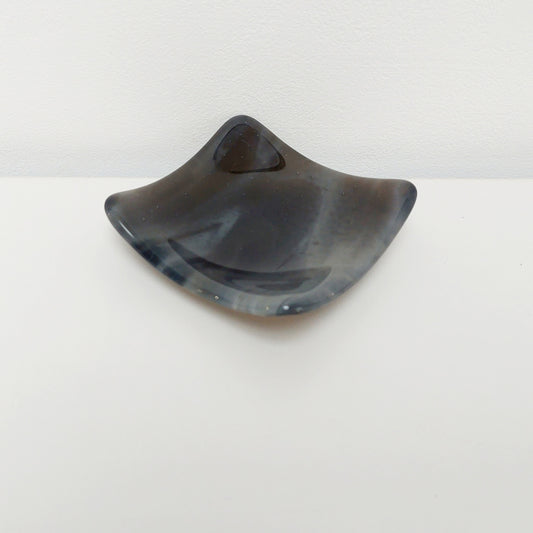 Stone Grey Glass Trinket Bowl