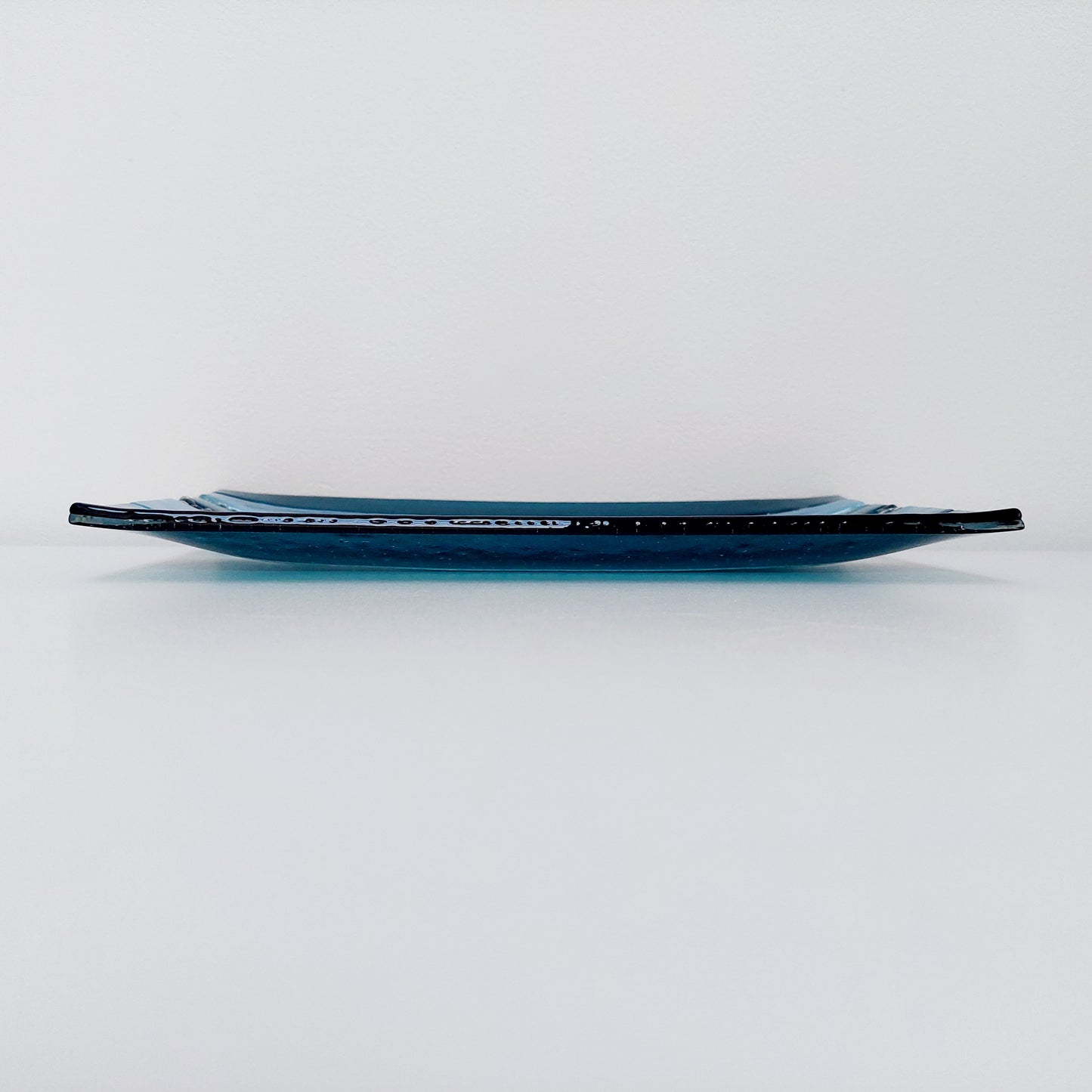 Sea Blue Textured Glass Plate, Coffee Table Centerpiece, Derwent Water Inspired