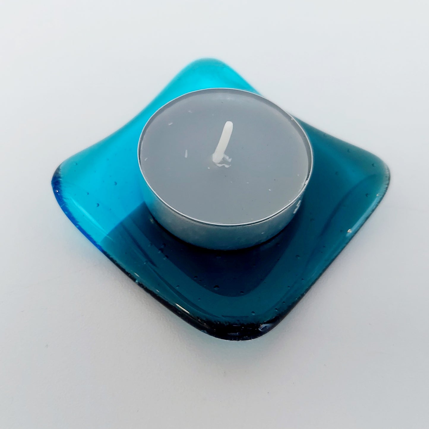 Sea Blue and Turquoise Glass Ring Dish