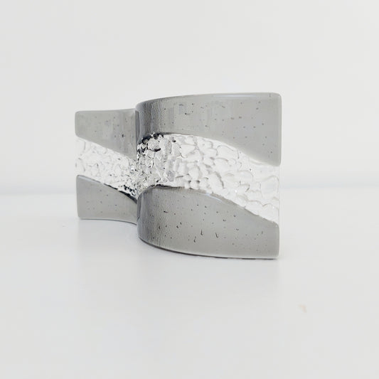 Small Silver Grey Glass Wave