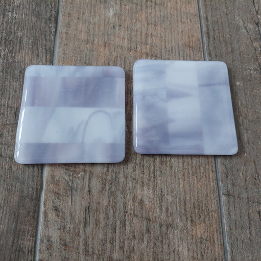 Set of 2 Lavender Glass Coasters Handcrafted in the Lake District