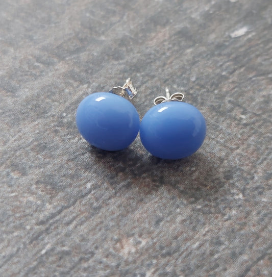 Periwinkle Glass Stud Earrings with Sterling Silver Posts HANDCRAFTED TO ORDER