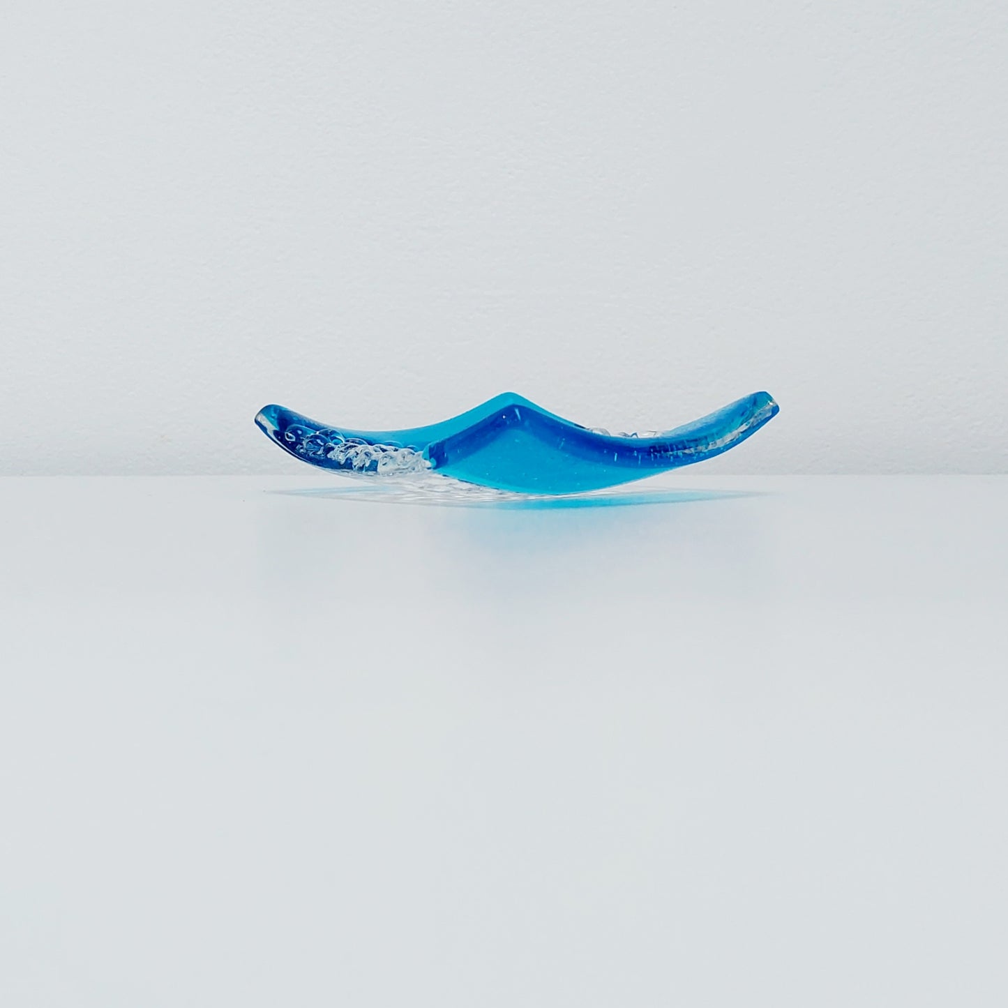 Textured Turquoise Glass Art Ring Bowl