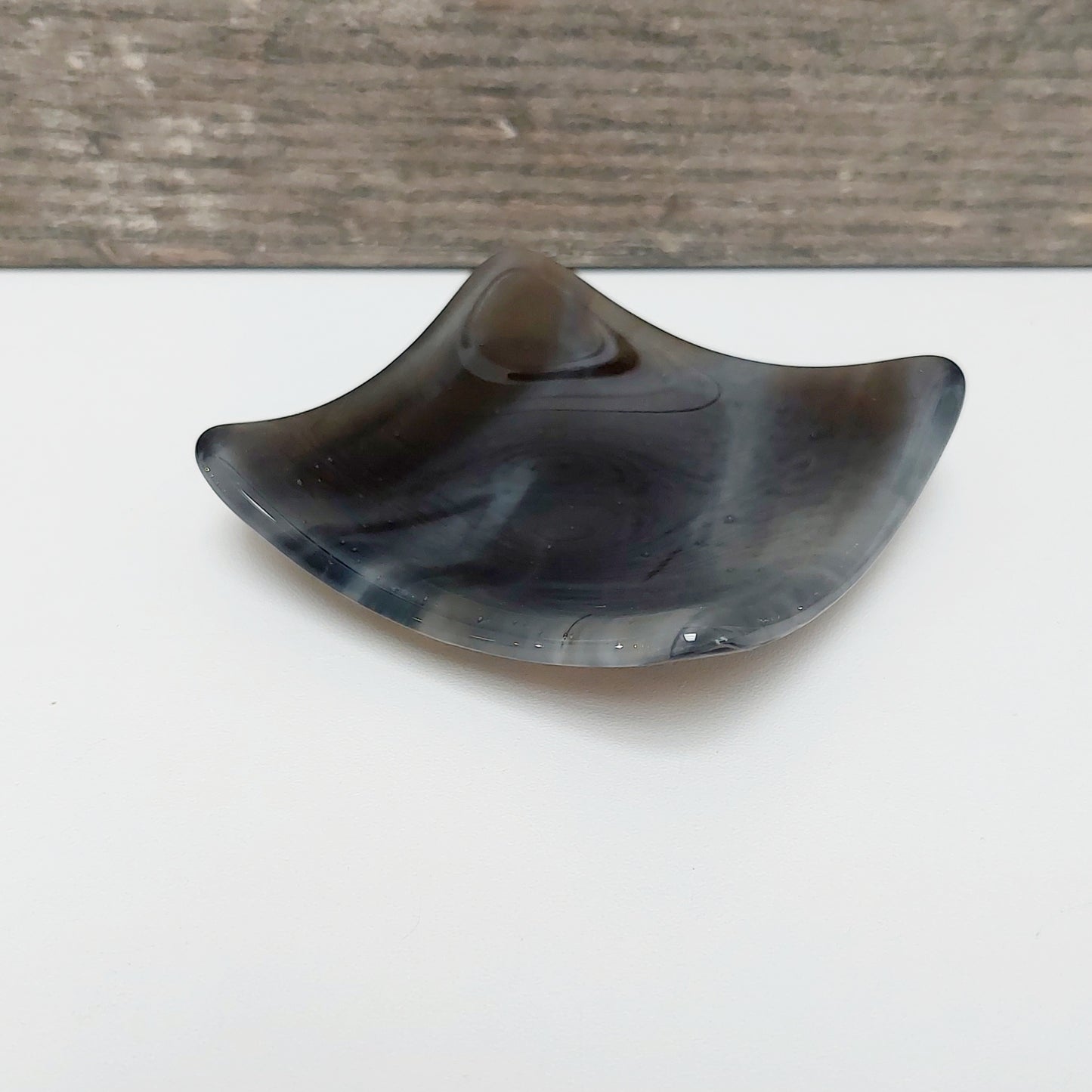 Stone Grey Glass Trinket Bowl