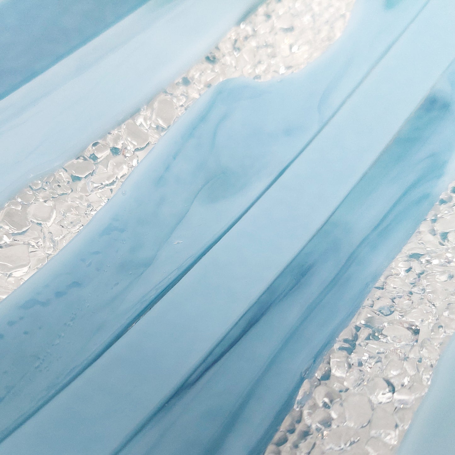 Marine Blue Glass Art Plate, Artisanal Coffee Table Centrepiece