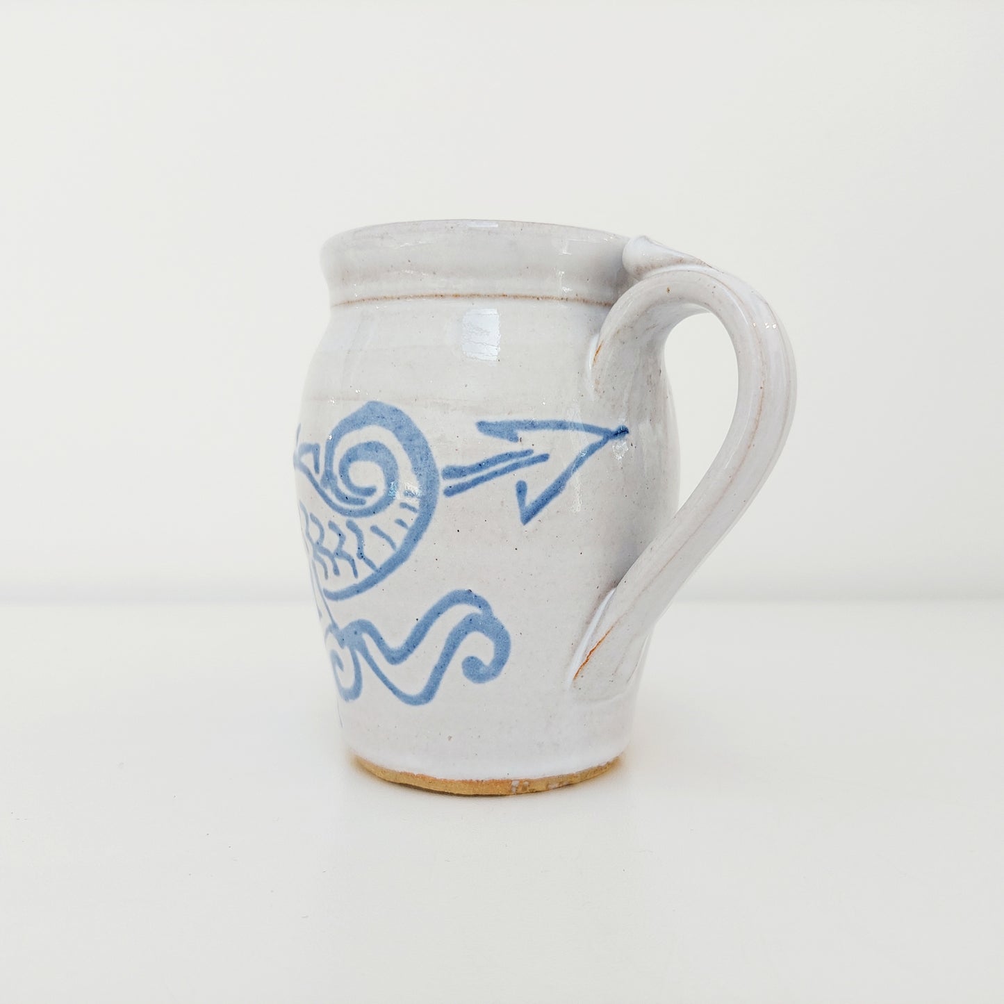 Blue & White Pottery Milk Jug with Dragon Motif