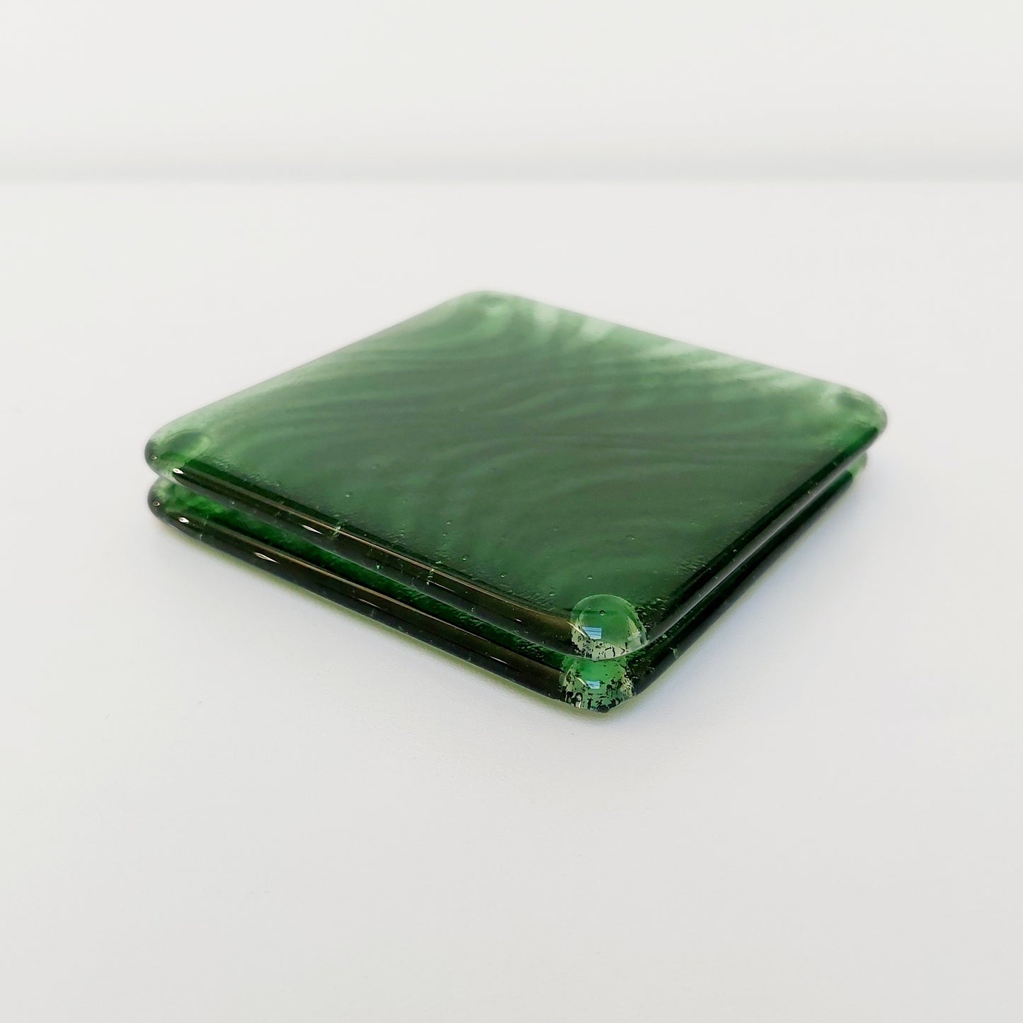 Grizedale Green Glass Art Coaster Handcrafted in the Lake District