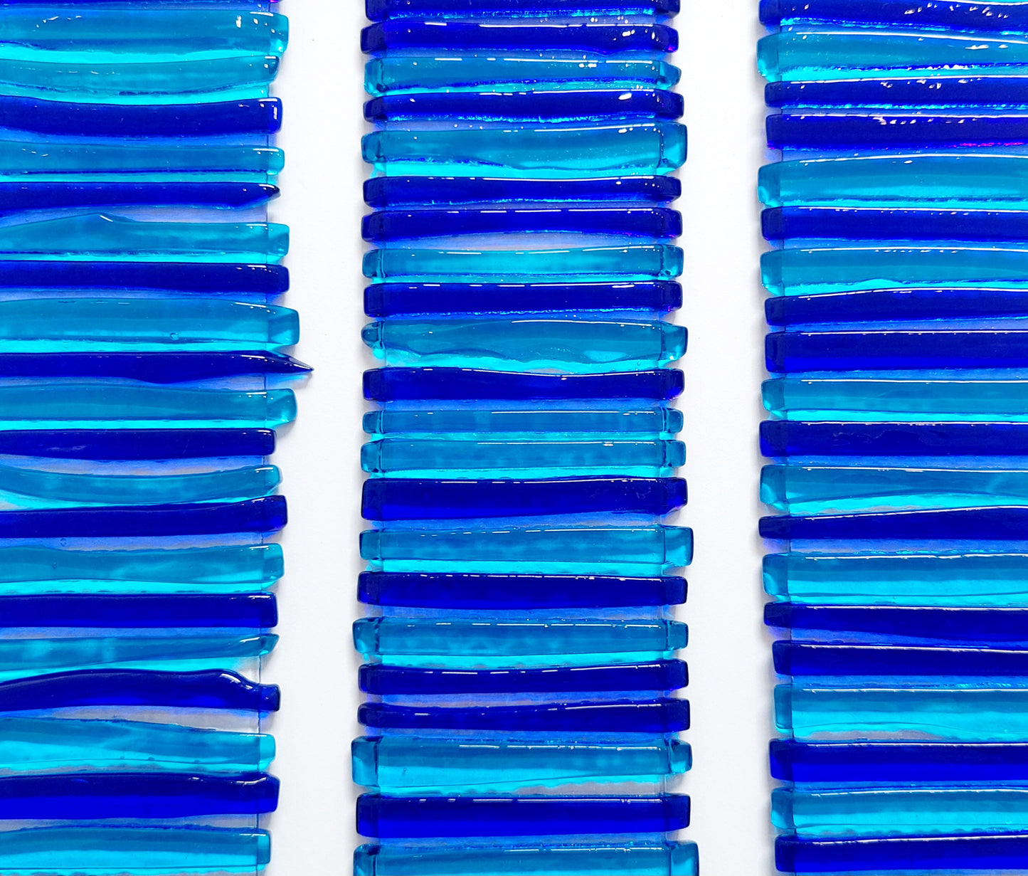 Abstract Turquoise and Cobalt Blue Glass Suncatcher