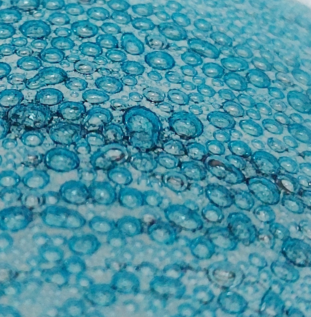 Ocean Fused Glass Art Curve, Handmade Turquoise Ornament