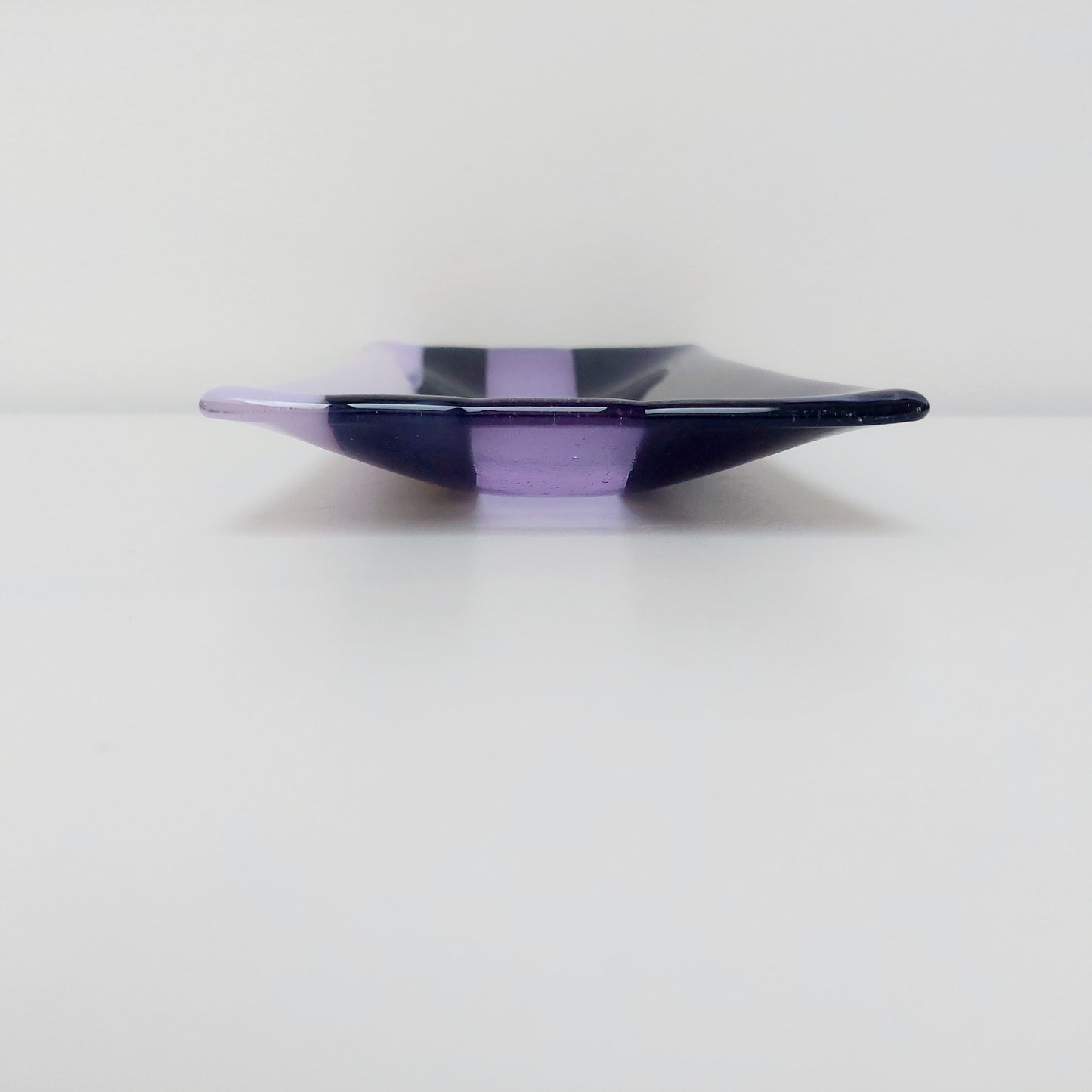 Midnight Glass Art Platter, Handmade Lilac and Purple Plate