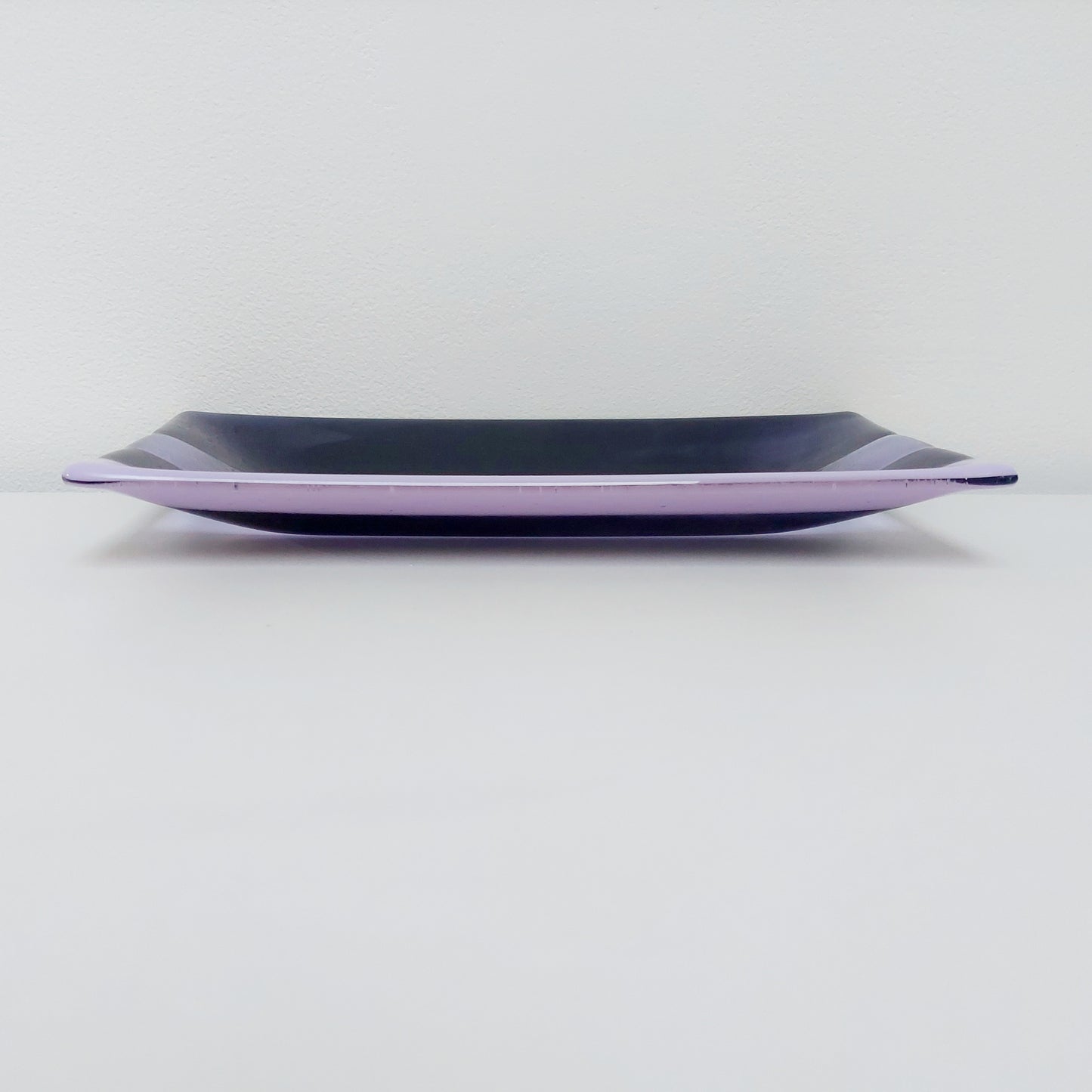 Midnight Glass Art Platter, Handmade Lilac and Purple Plate