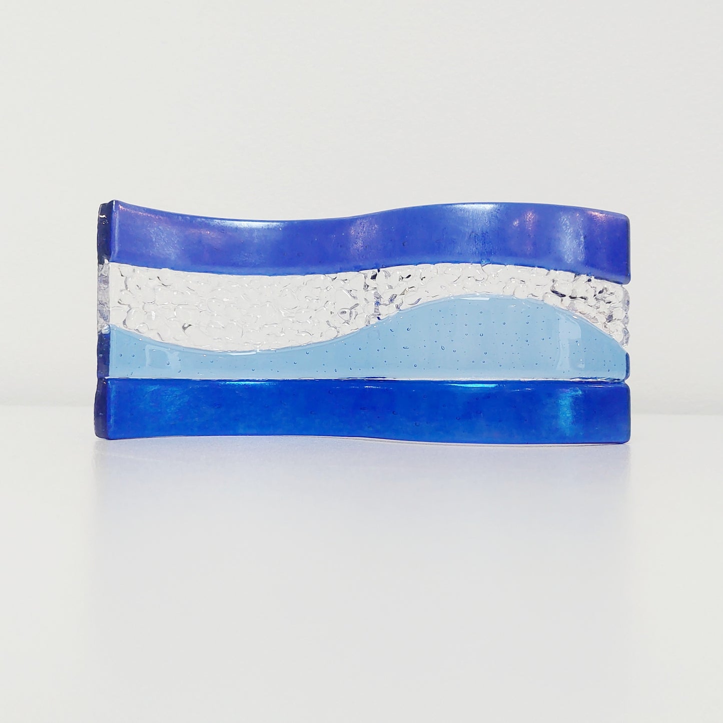 Sparkling Blue Glass Wave Ornament